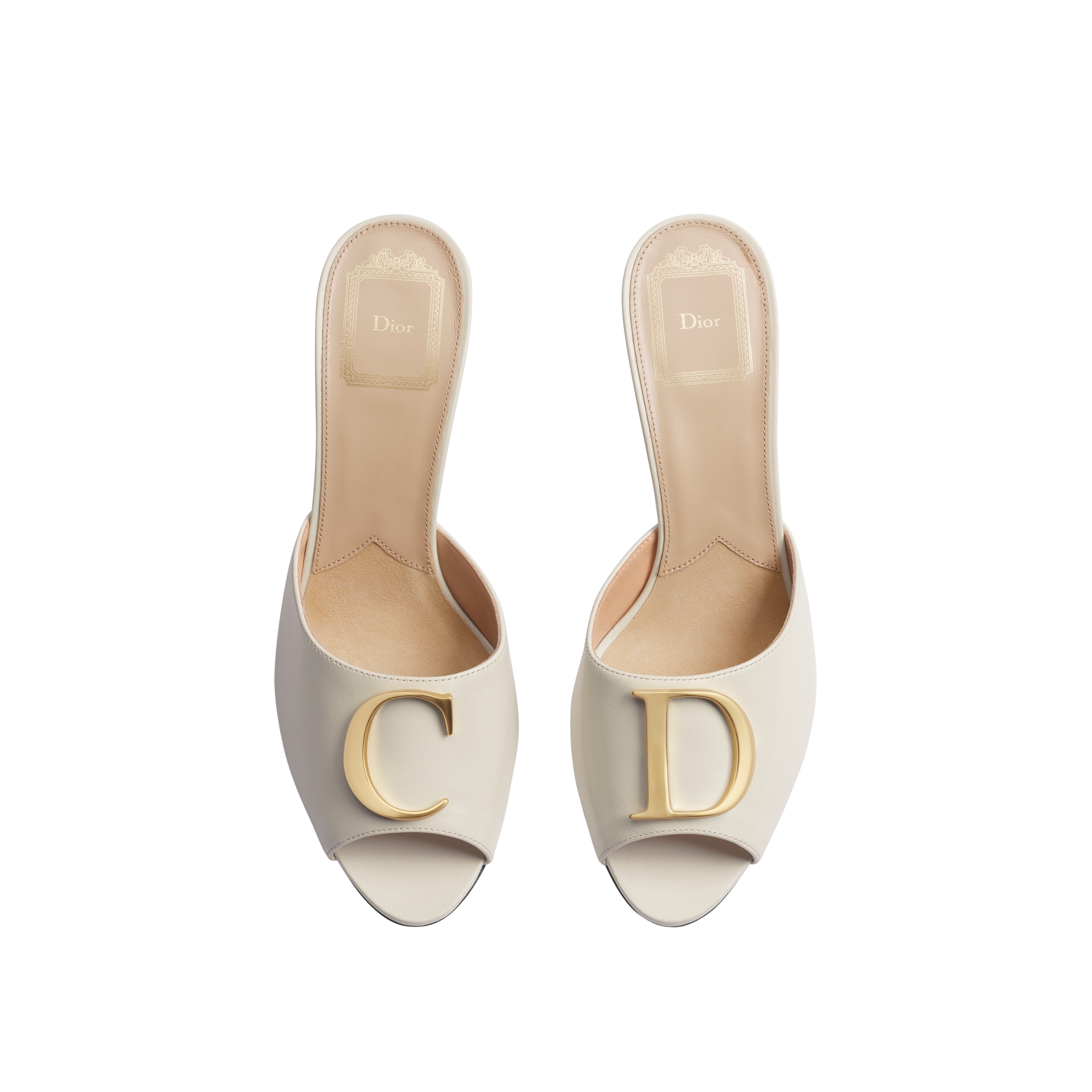 Dior Initials Heeled Slide White Lambskin E06