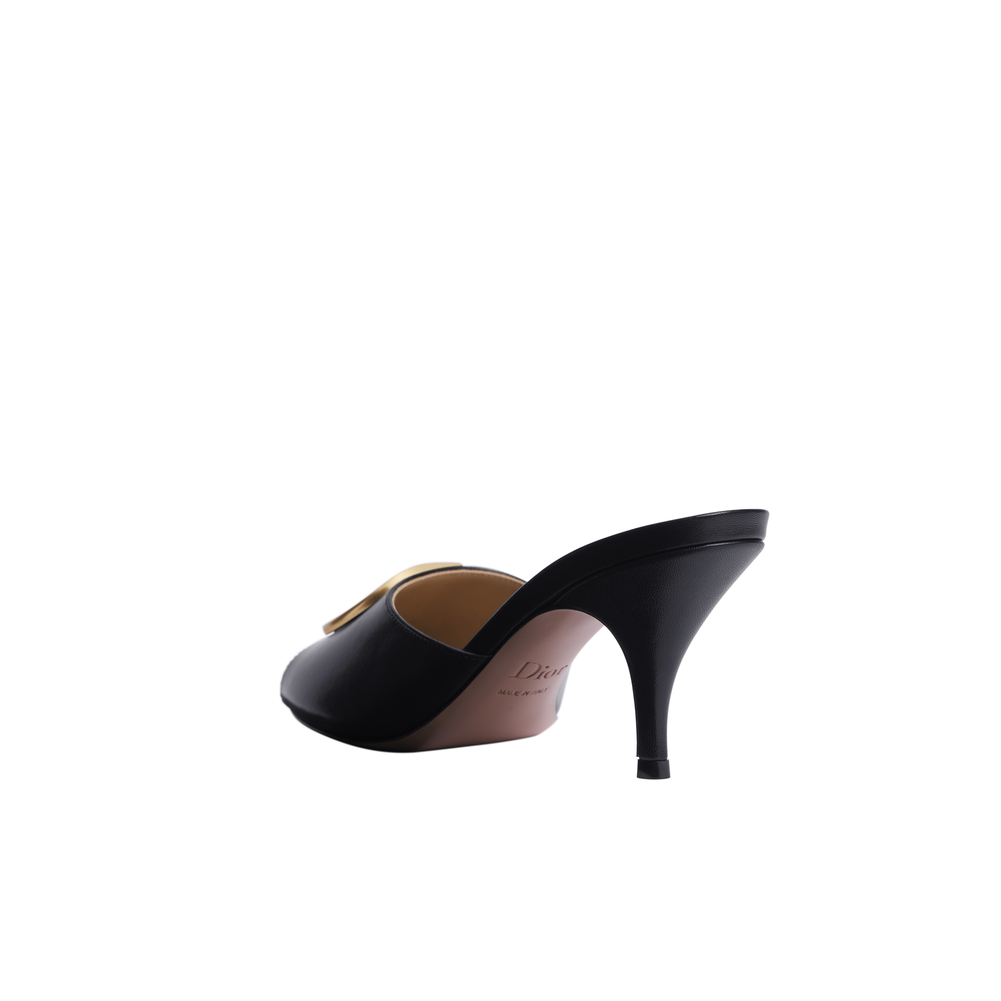 Dior Initials Heeled Slide Black Lambskin E05