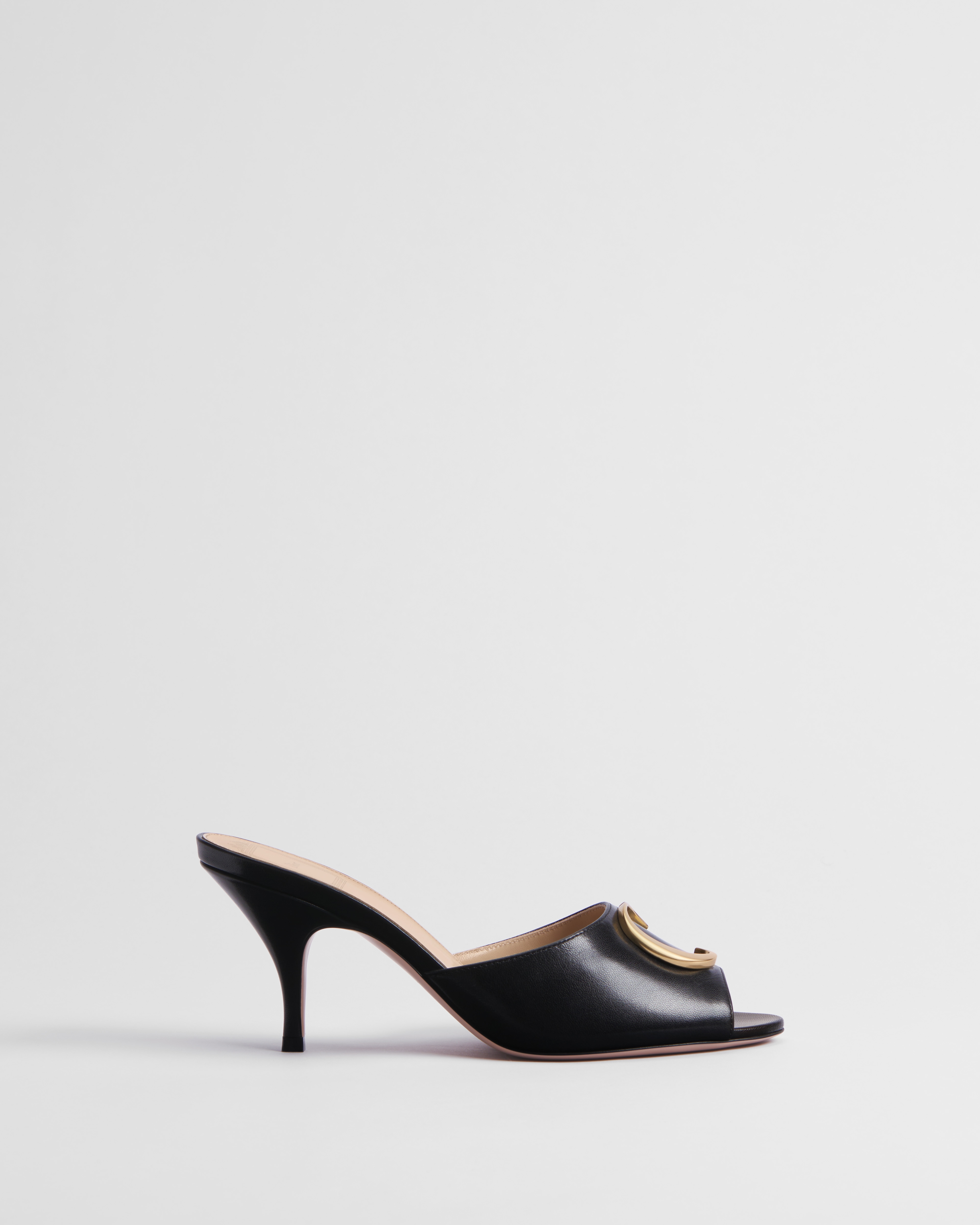 Dior Initials Heeled Slide Black Lambskin E02