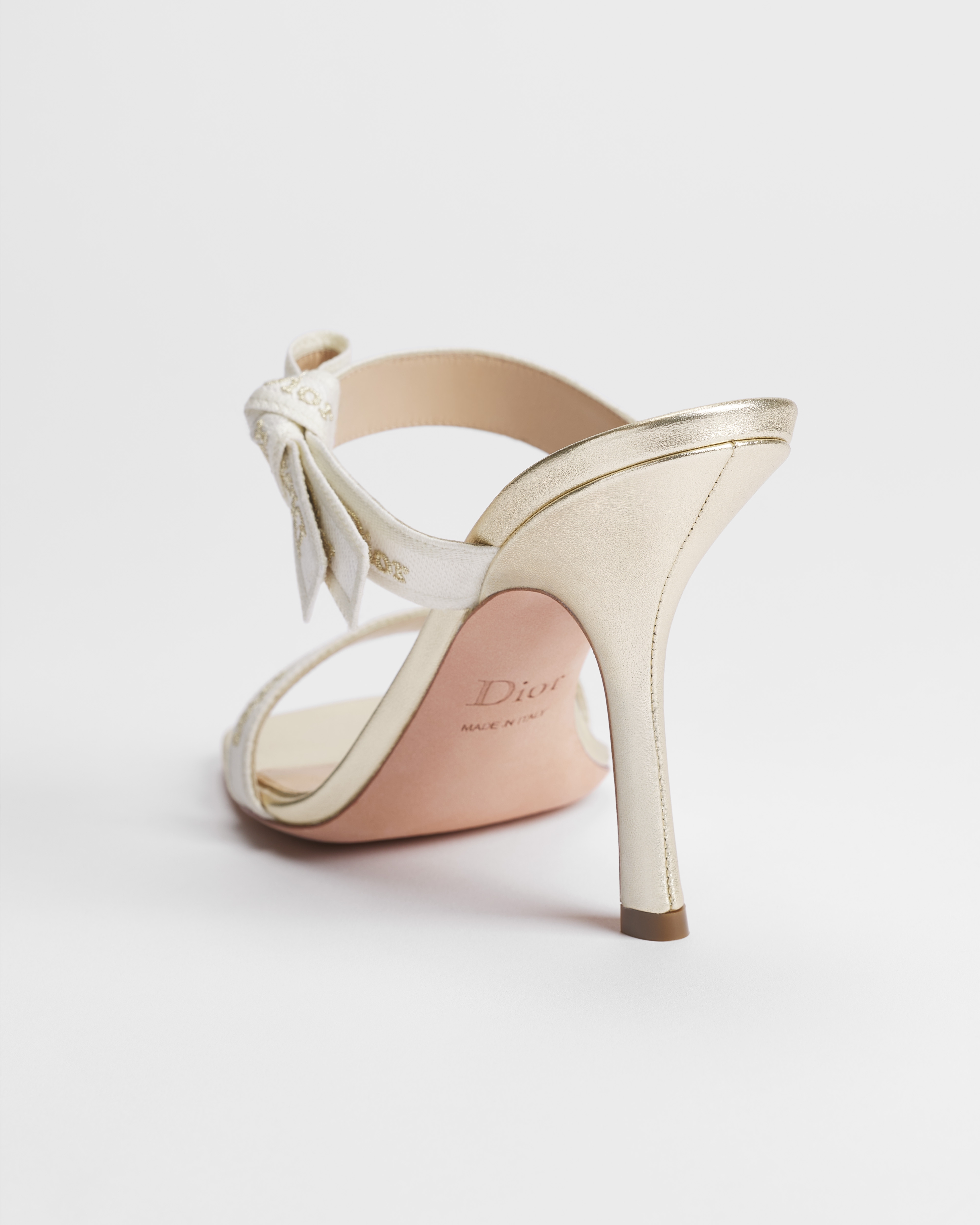 J'Adior Heeled Sandal with Straps Gold-Tone Cotton Blend E05