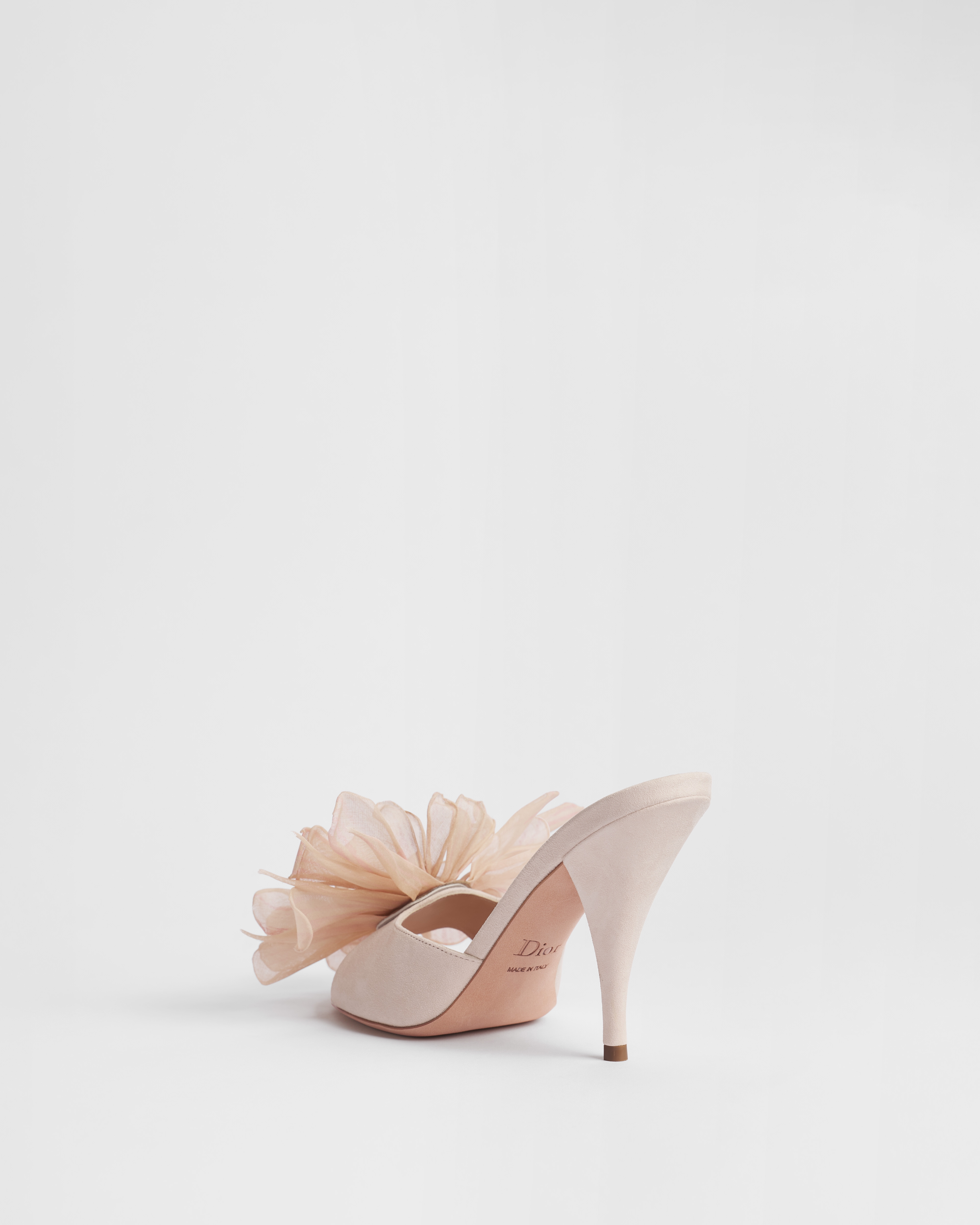 Dior Blossom Heeled Slide Rose Quartz Pink Suede Goatskin E05