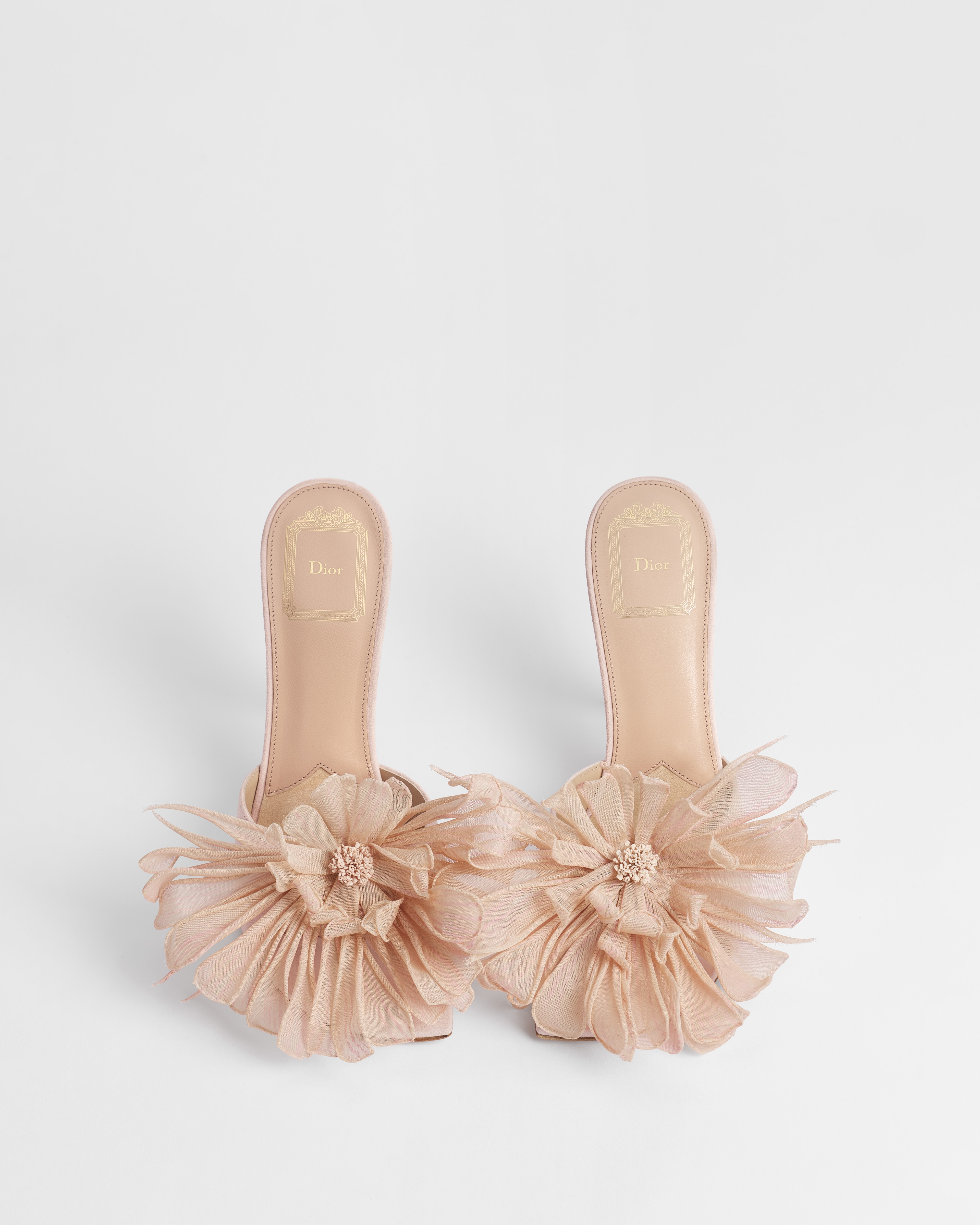 Dior Blossom Heeled Slide Rose Quartz Pink Suede Goatskin E06