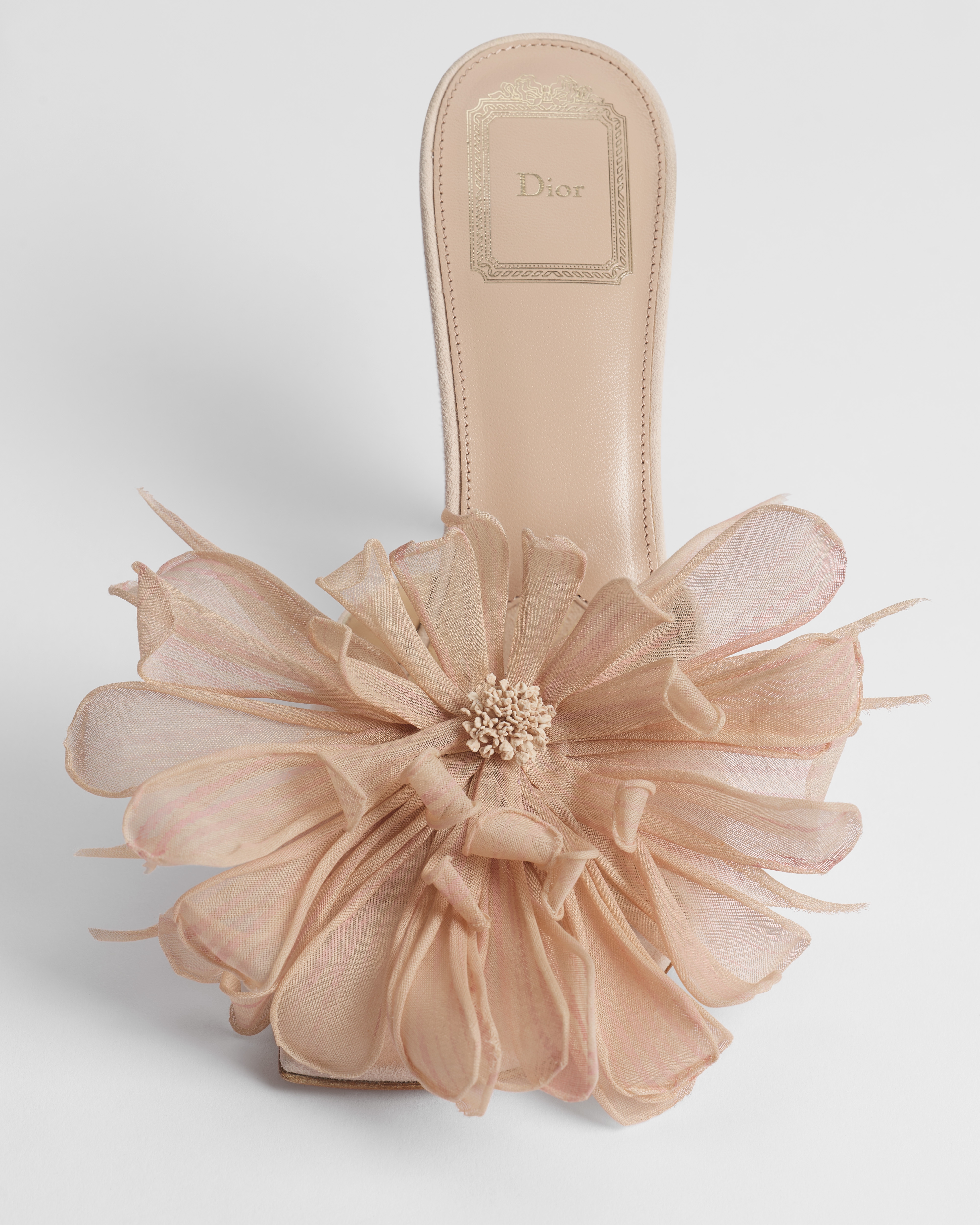 Dior Blossom Heeled Slide Rose Quartz Pink Suede Goatskin E09