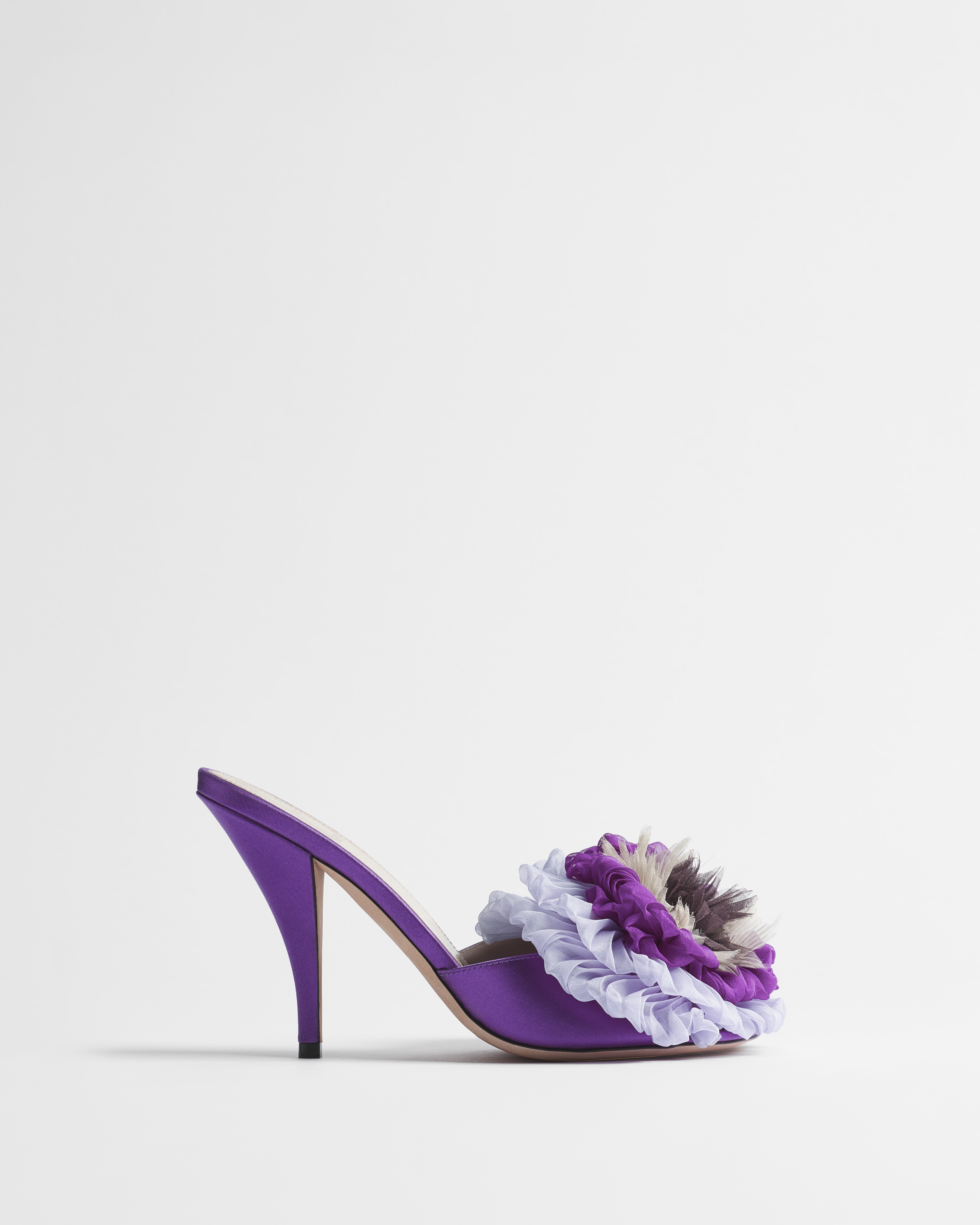 Dior Bouquet Heeled Slide Purple Satin E02