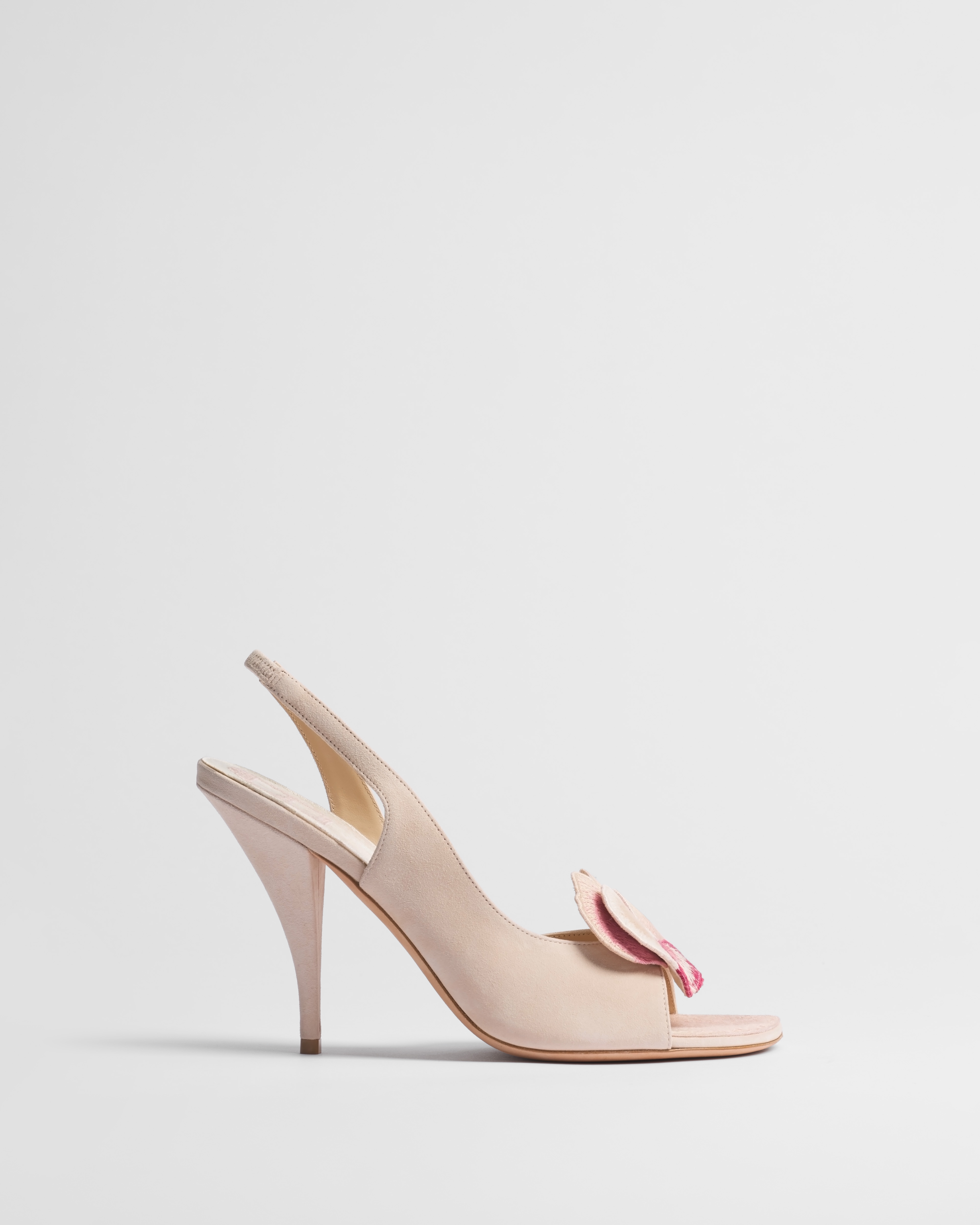 Dior Viola Heeled Slingback Sandal Rose Quartz Pink Suede Goatskin E02