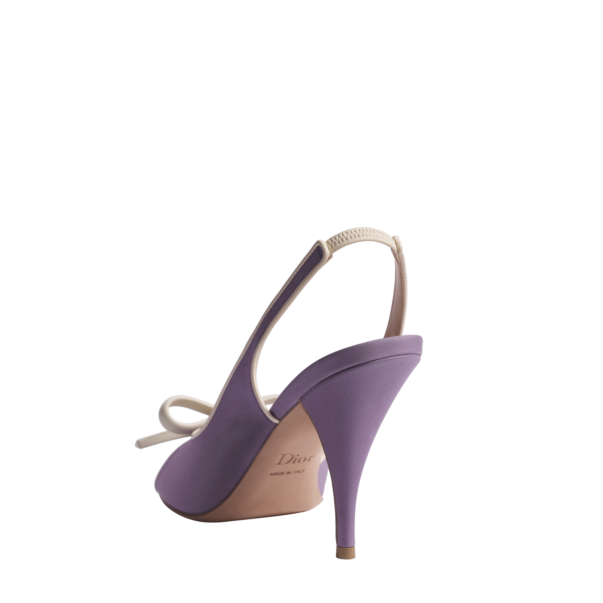 Dior Bow Heeled Slingback Sandal Orchid and Ballet Pink Supple Calfskin E05