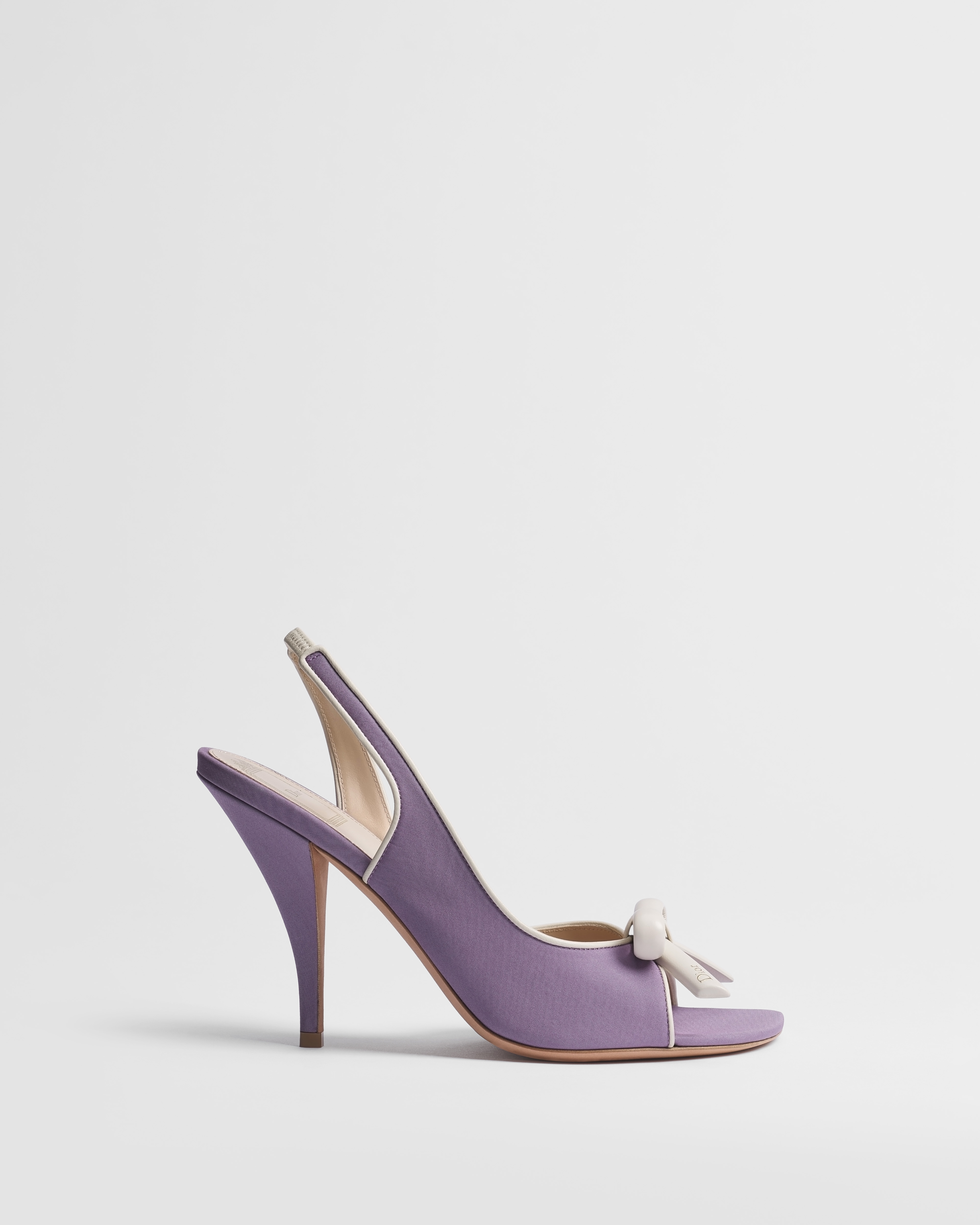 Dior Bow Heeled Slingback Sandal Orchid and Ballet Pink Supple Calfskin E02