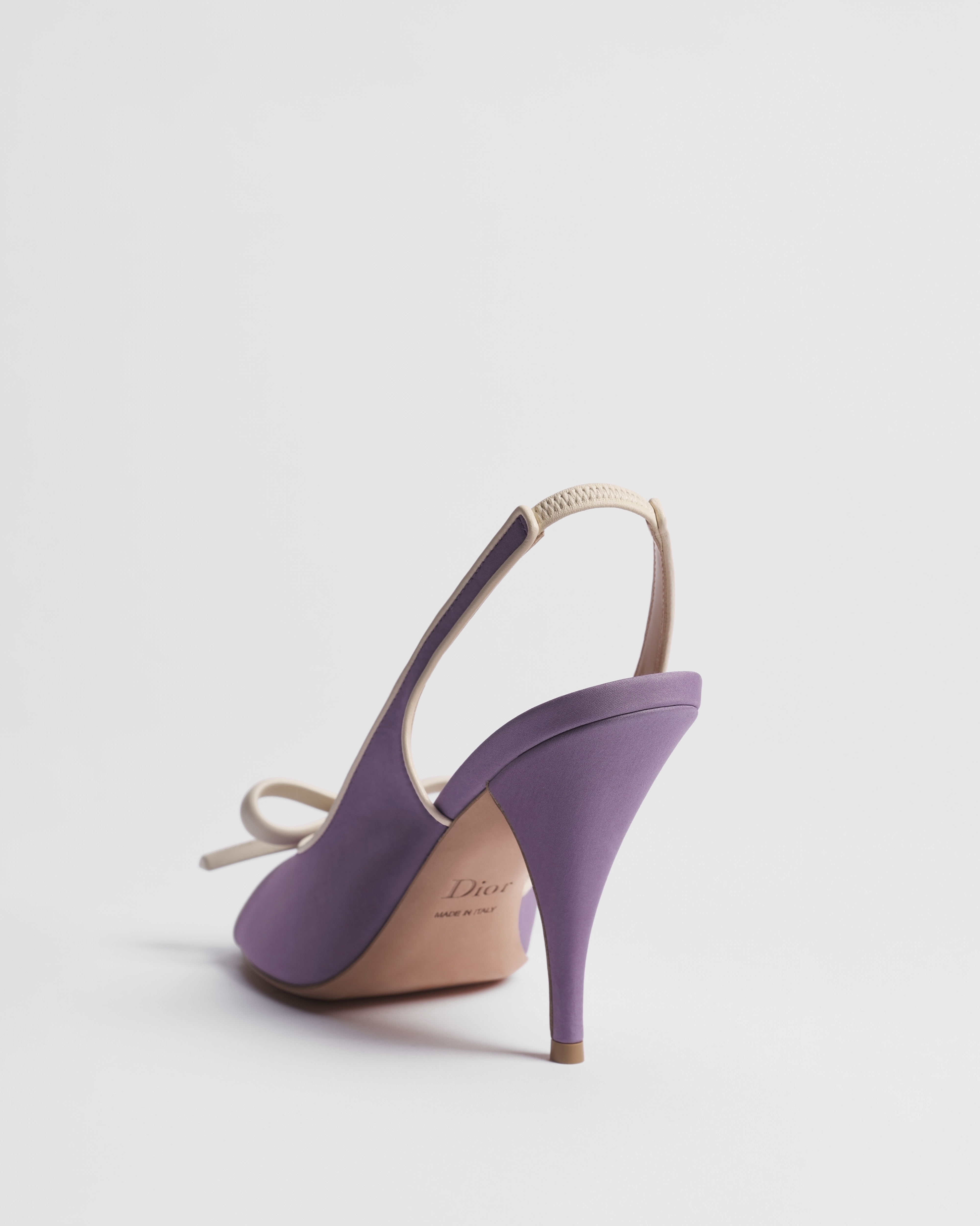 Dior Bow Heeled Slingback Sandal Orchid and Ballet Pink Supple Calfskin E05