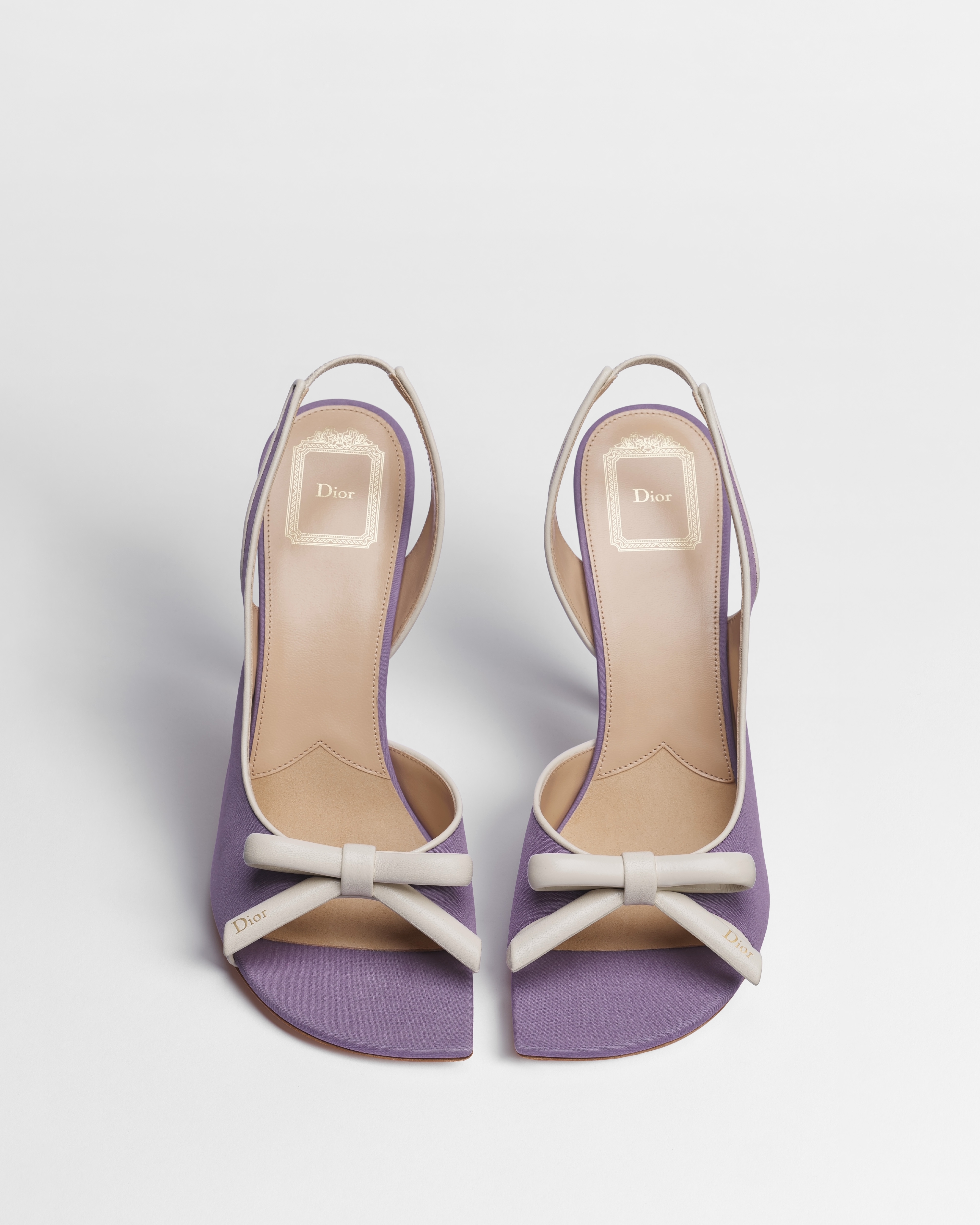 Dior Bow Heeled Slingback Sandal Orchid and Ballet Pink Supple Calfskin E06