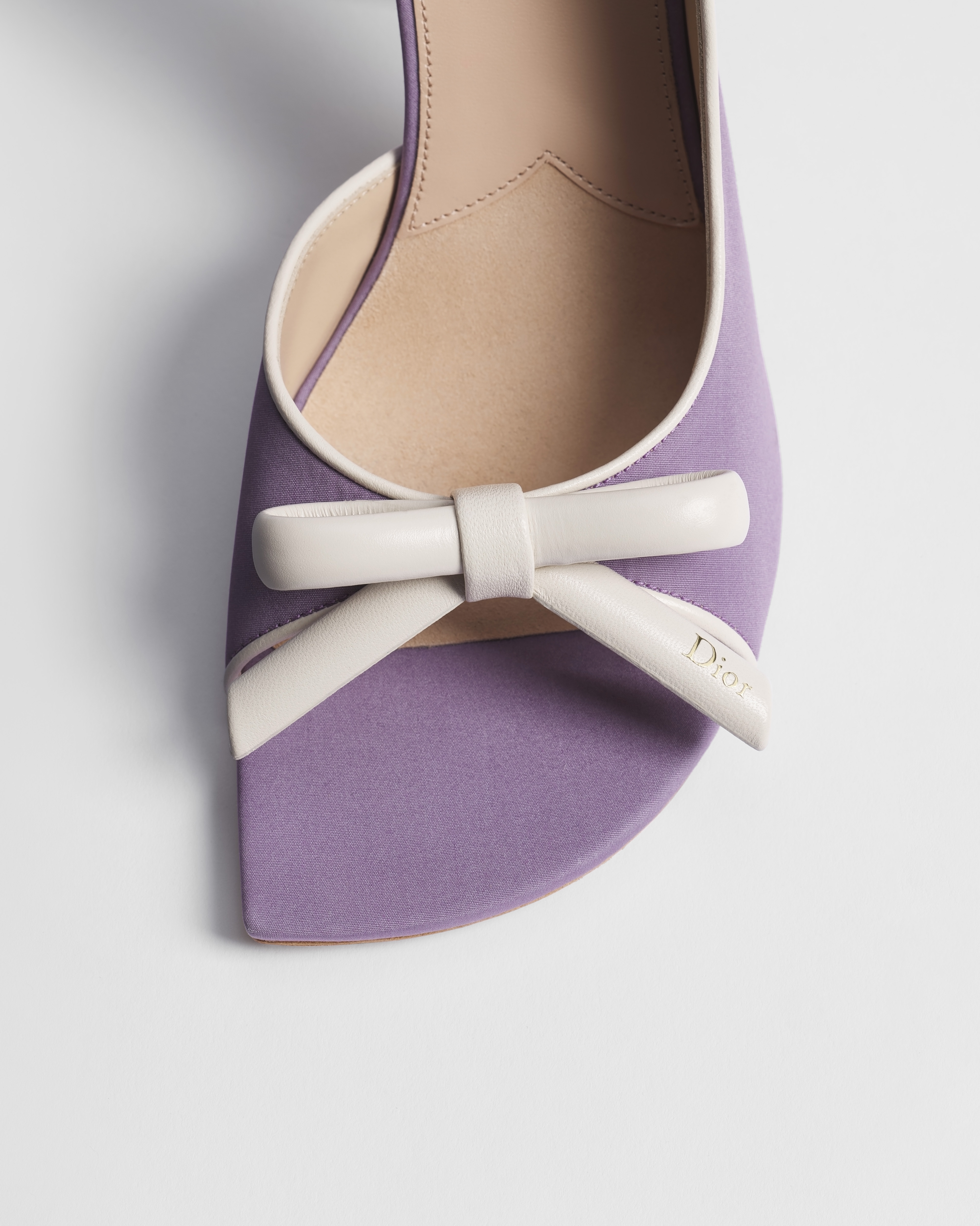 Dior Bow Heeled Slingback Sandal Orchid and Ballet Pink Supple Calfskin E10
