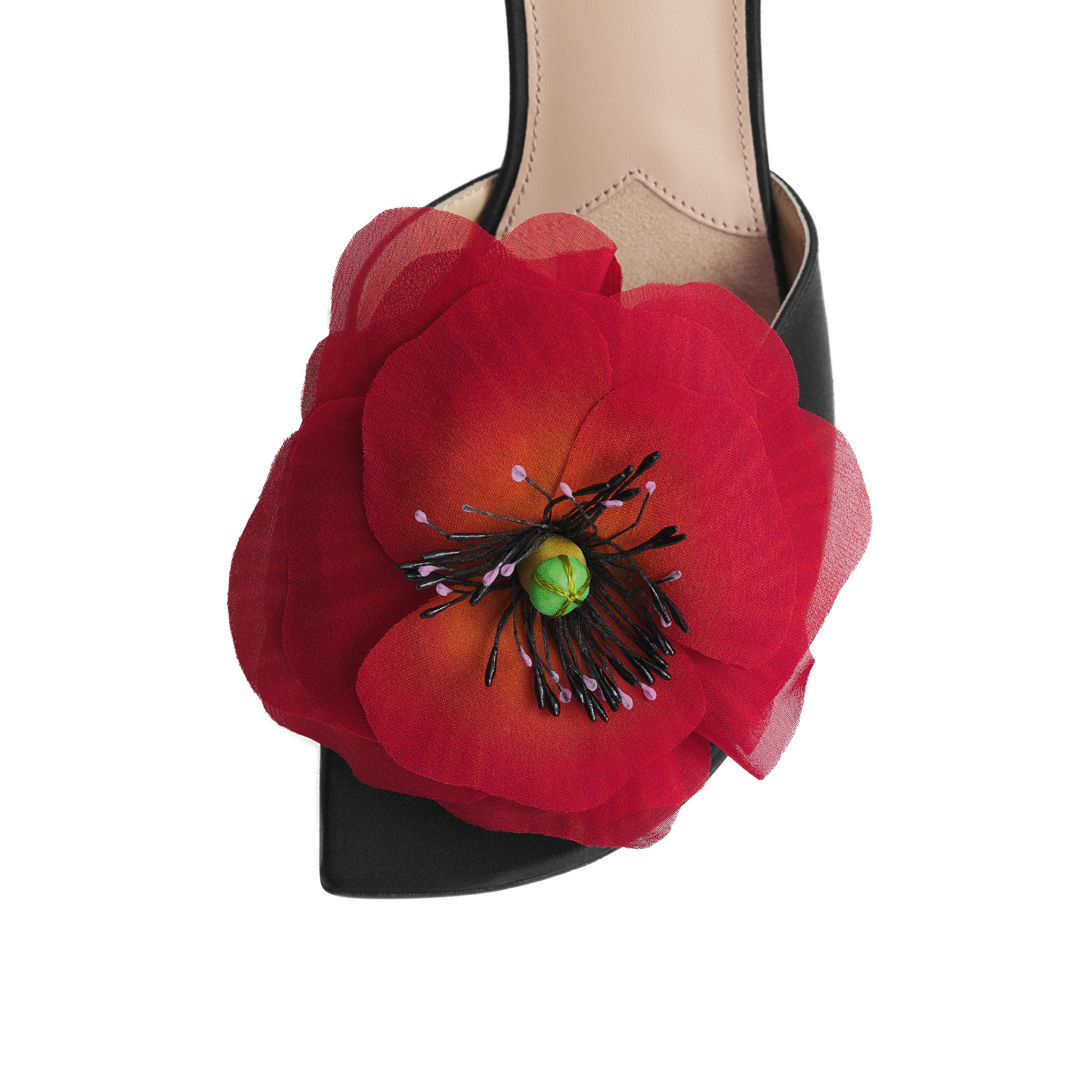 Dior Poppy Heeled Slide Black Satin E10