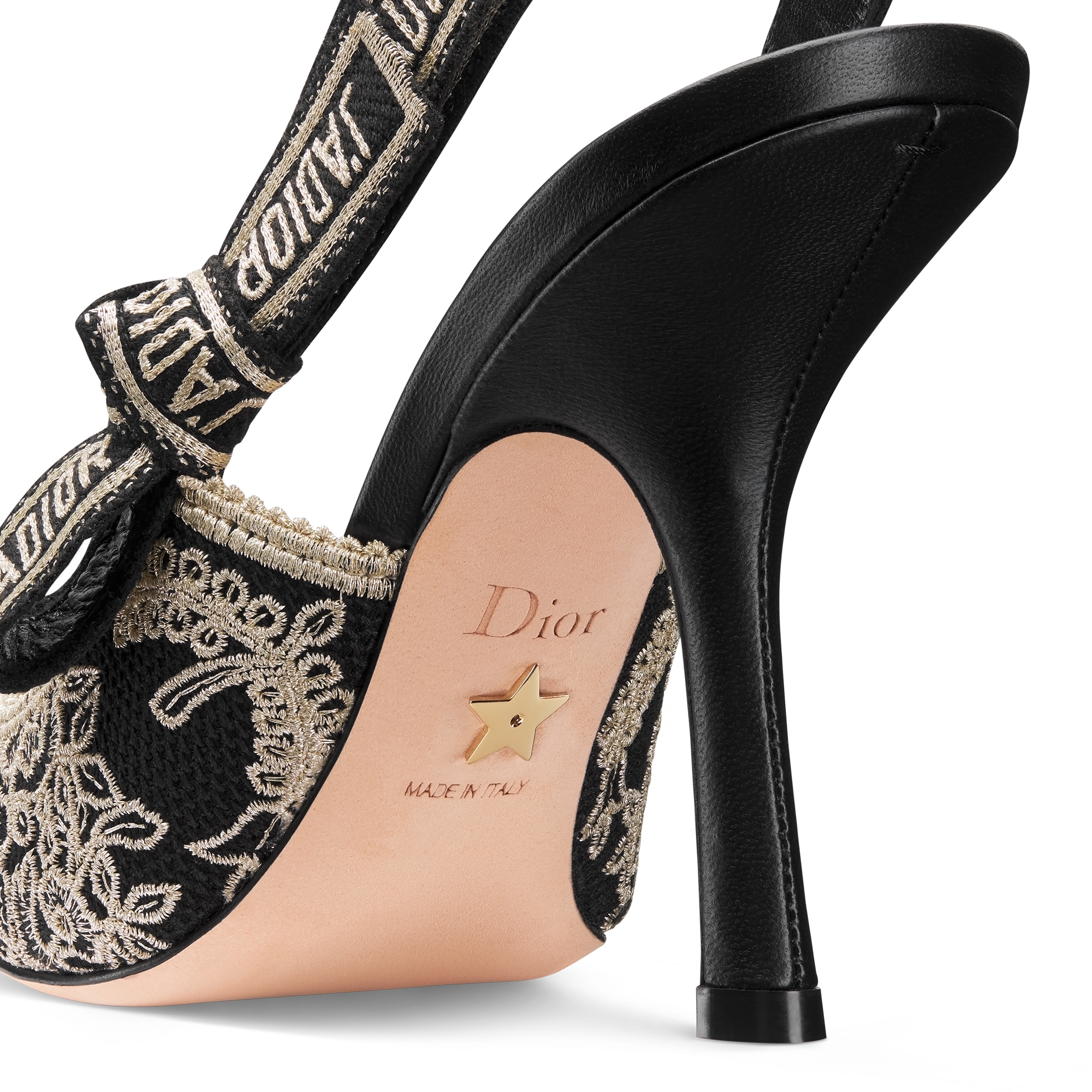 DIOR | J'Adior スリングバックパンプス エンブロイダリー コットン