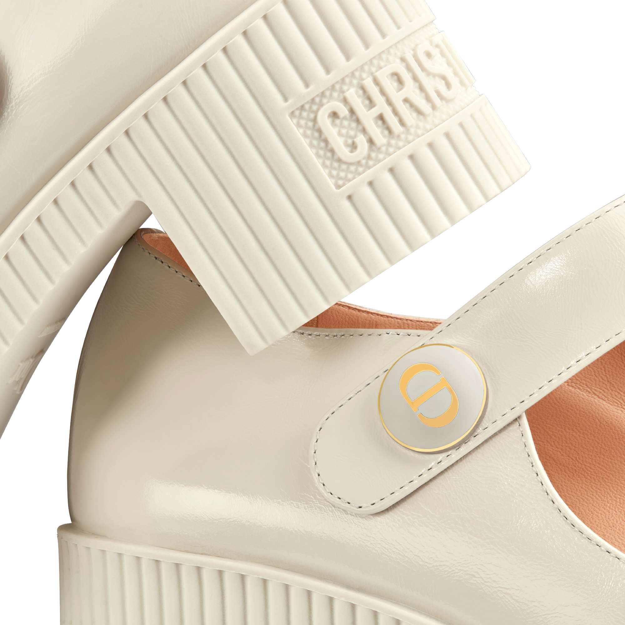 D-Doll Pump White Shiny Calfskin E09