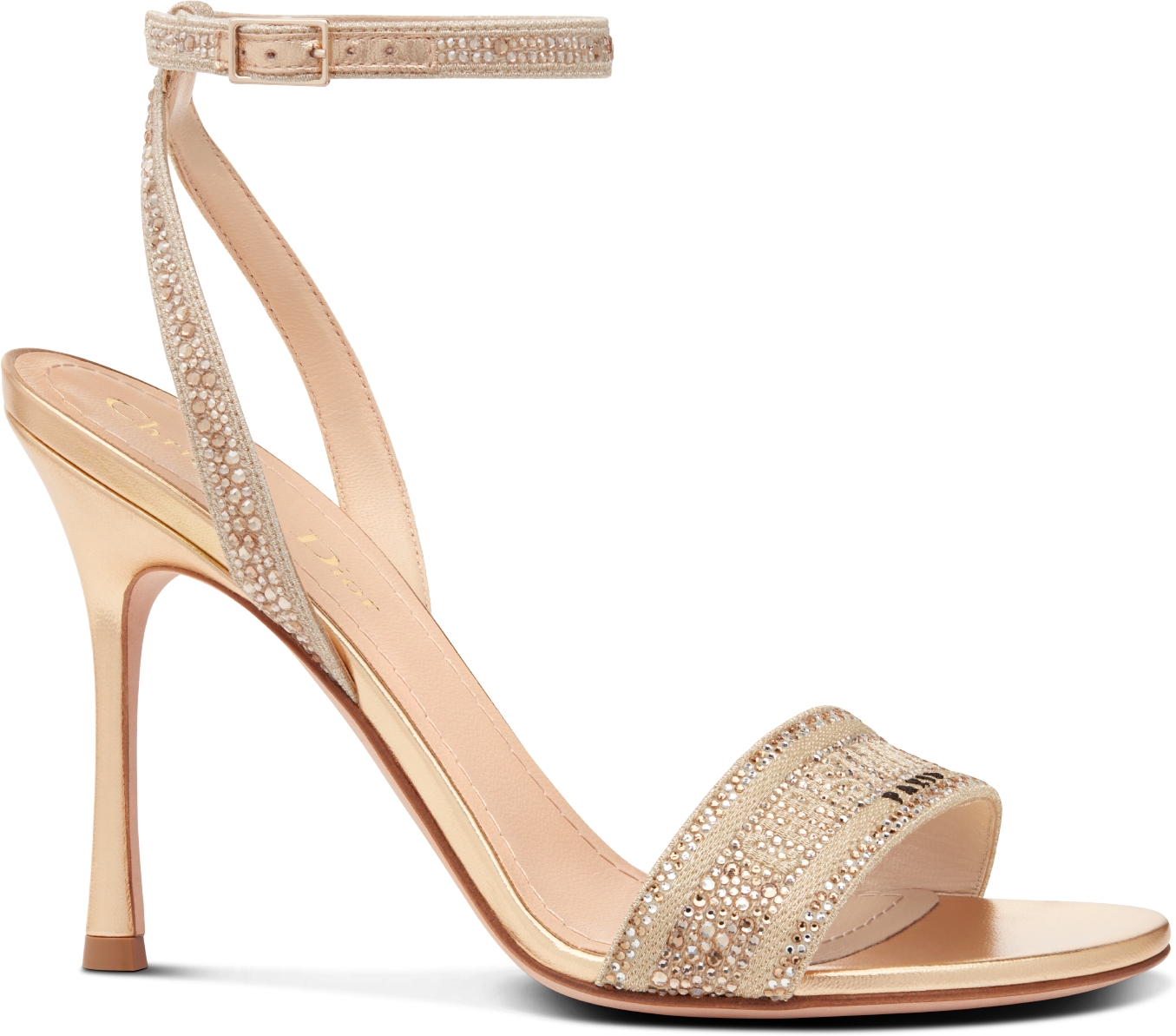 DIOR BACK-STRAP SANDALS 25S IN YELLOW CALFSKIN WITH GOLD HARDWARE