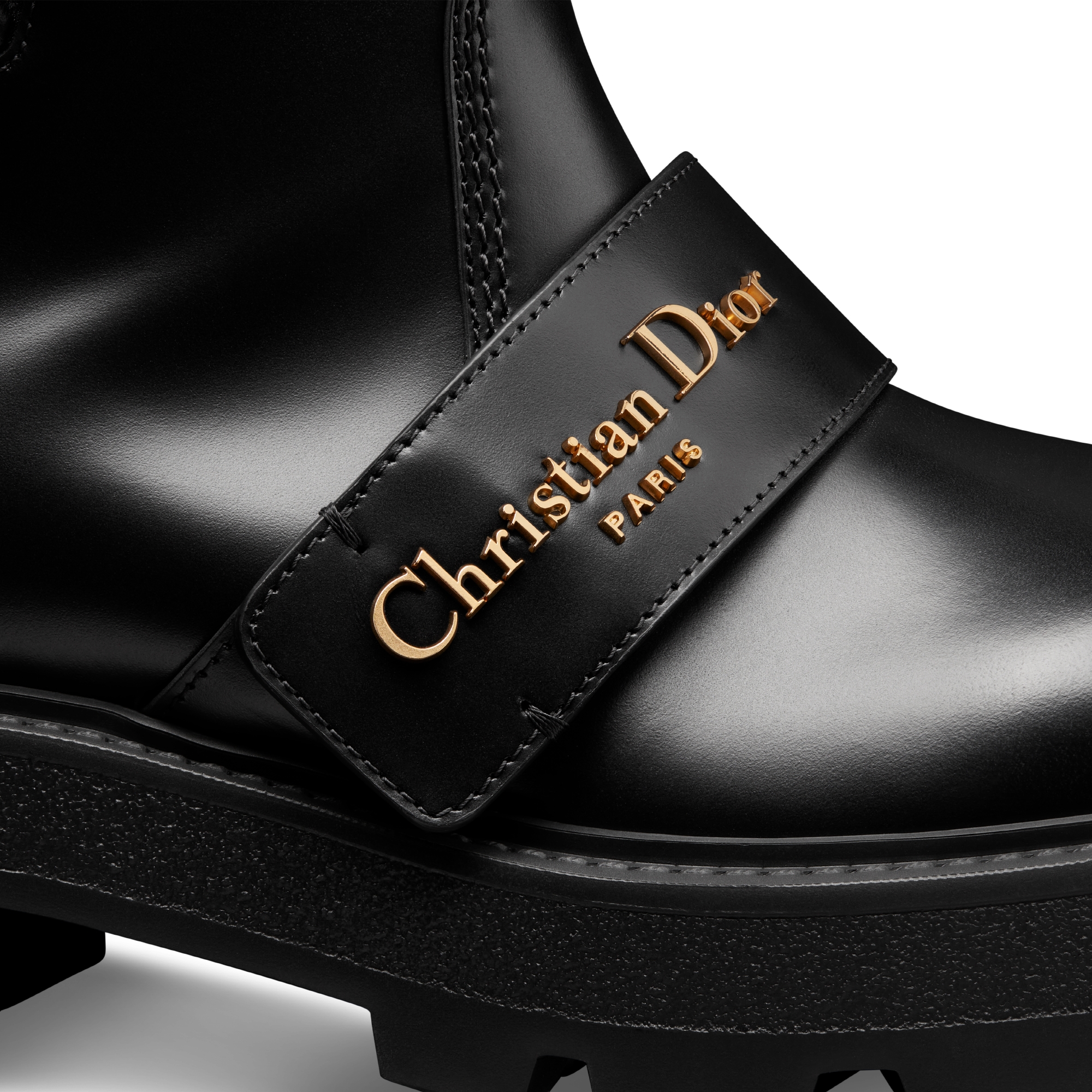 D-Quest 앵클 부츠 블랙 송아지 가죽 E09