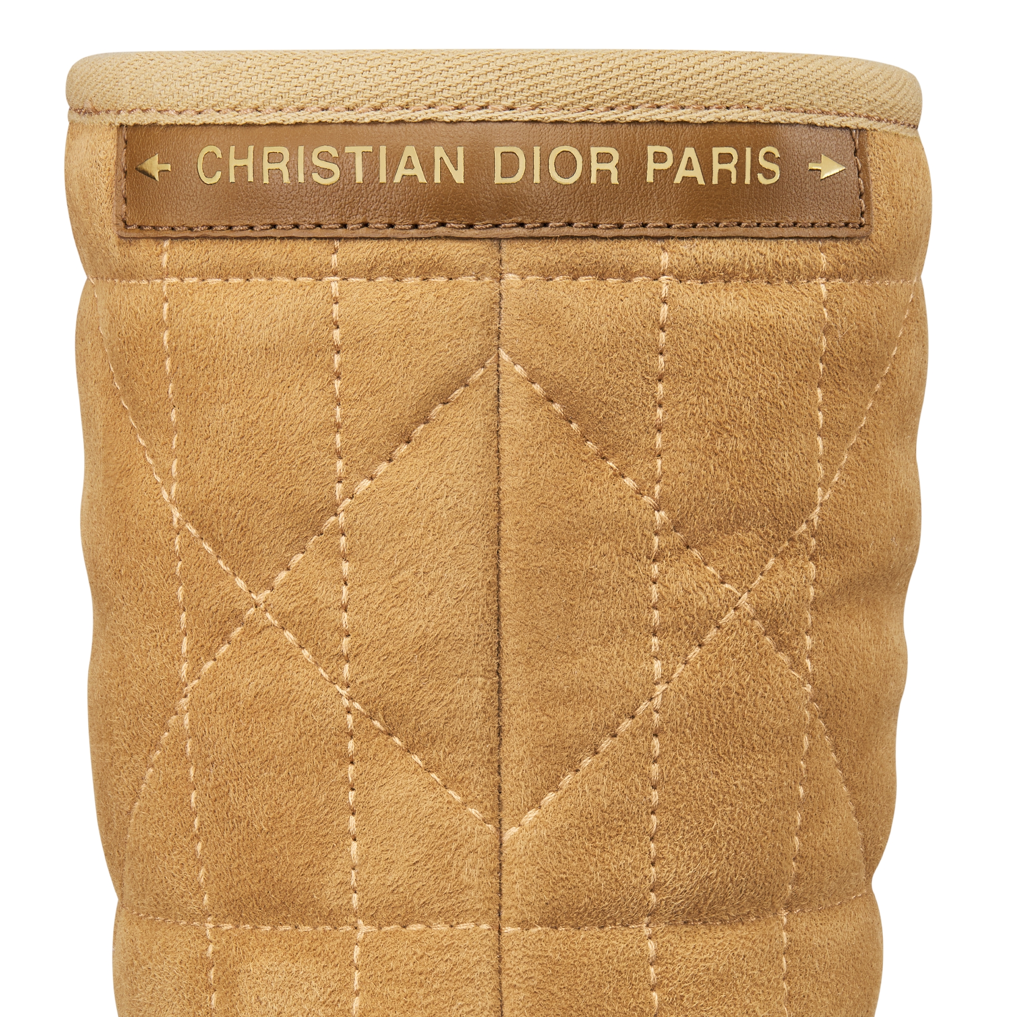 Dior Frost Ankle Boot Camel Cannage Suede and Ecru Lambskin Shearling E09