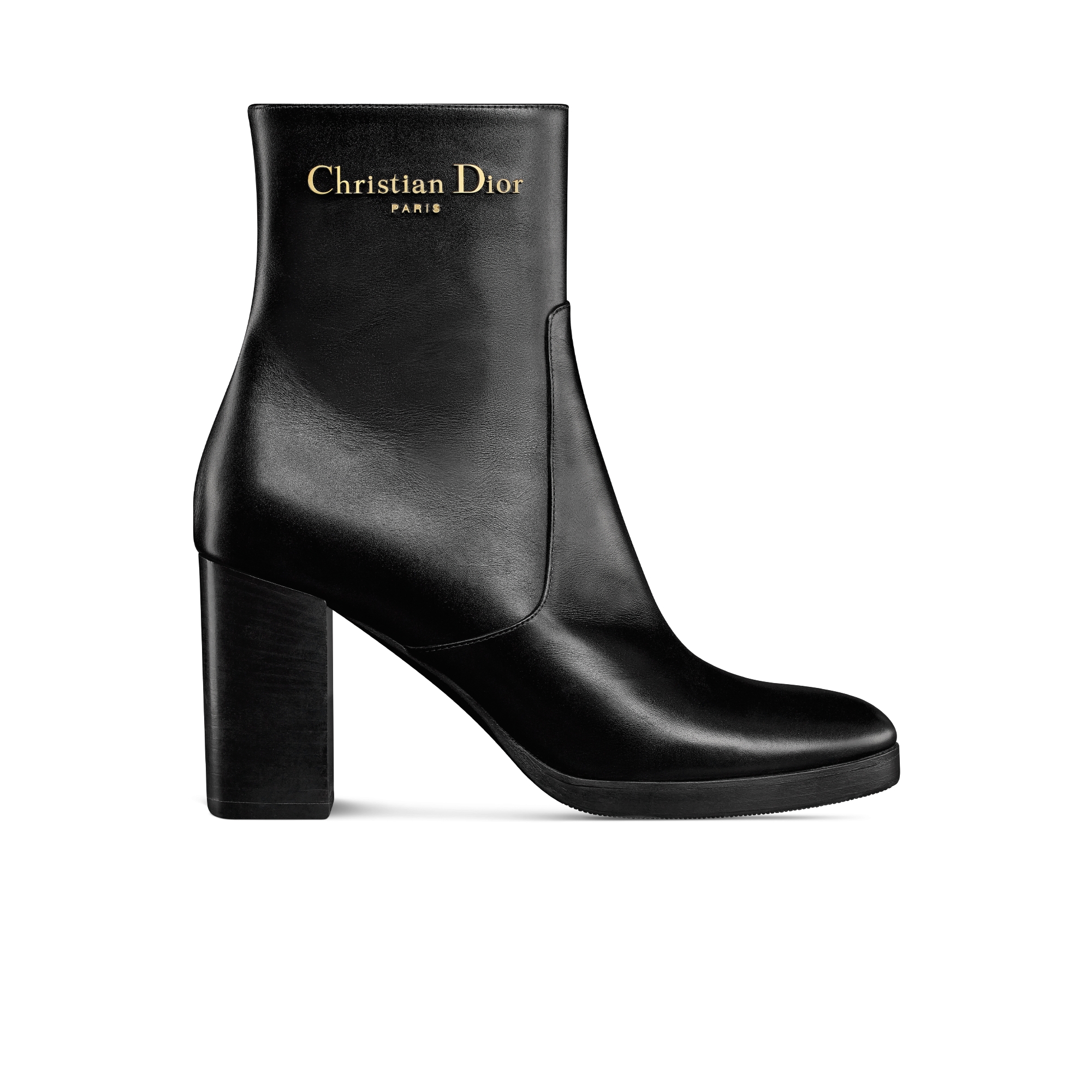 D-Town Heeled Ankle Boot Black Calfskin E02