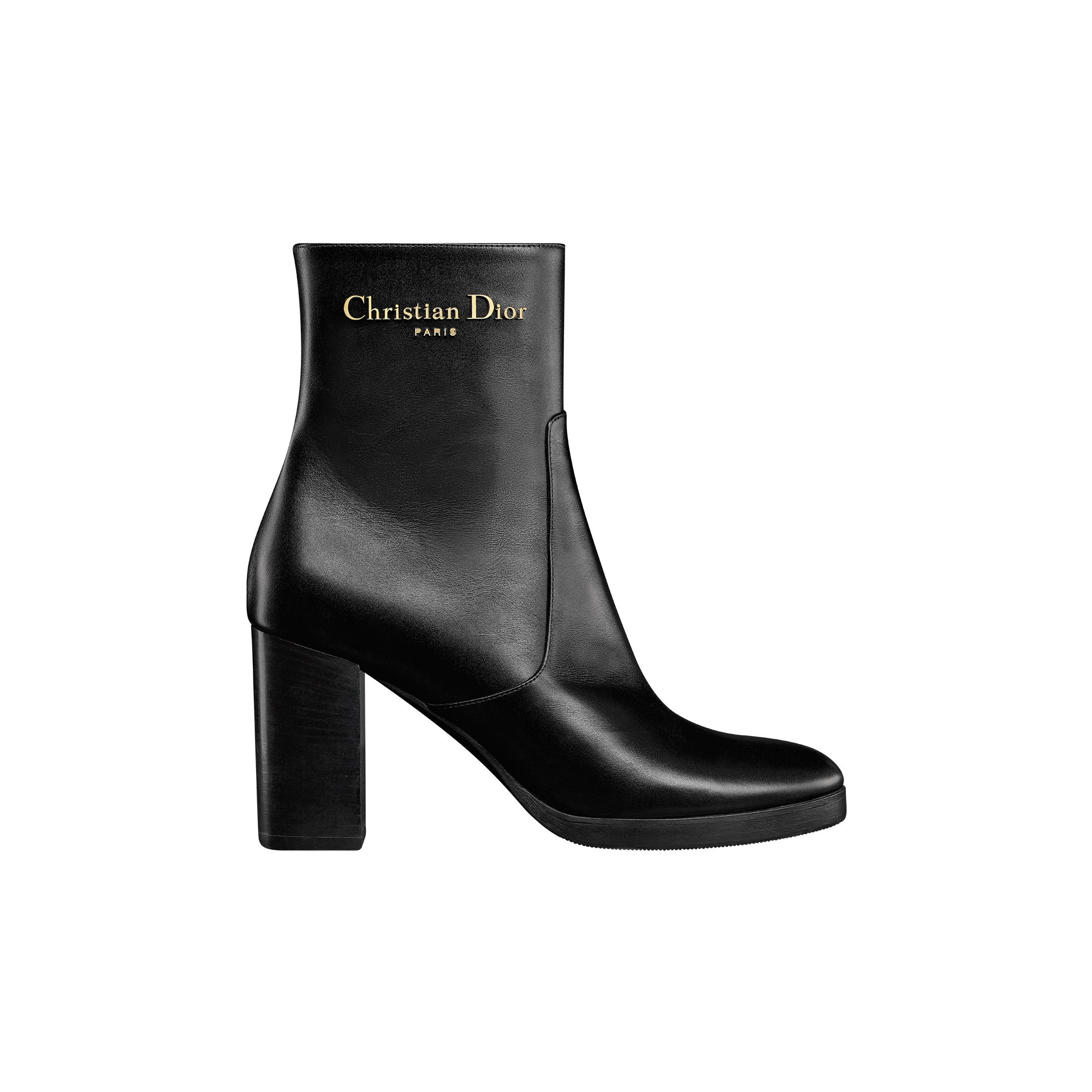 D-Town Heeled Ankle Boot Black Calfskin E02