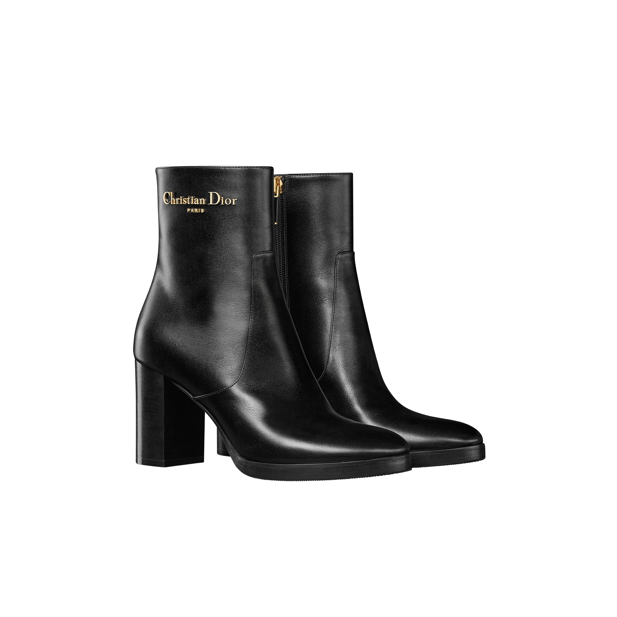 D-Town Heeled Ankle Boot Black Calfskin E03