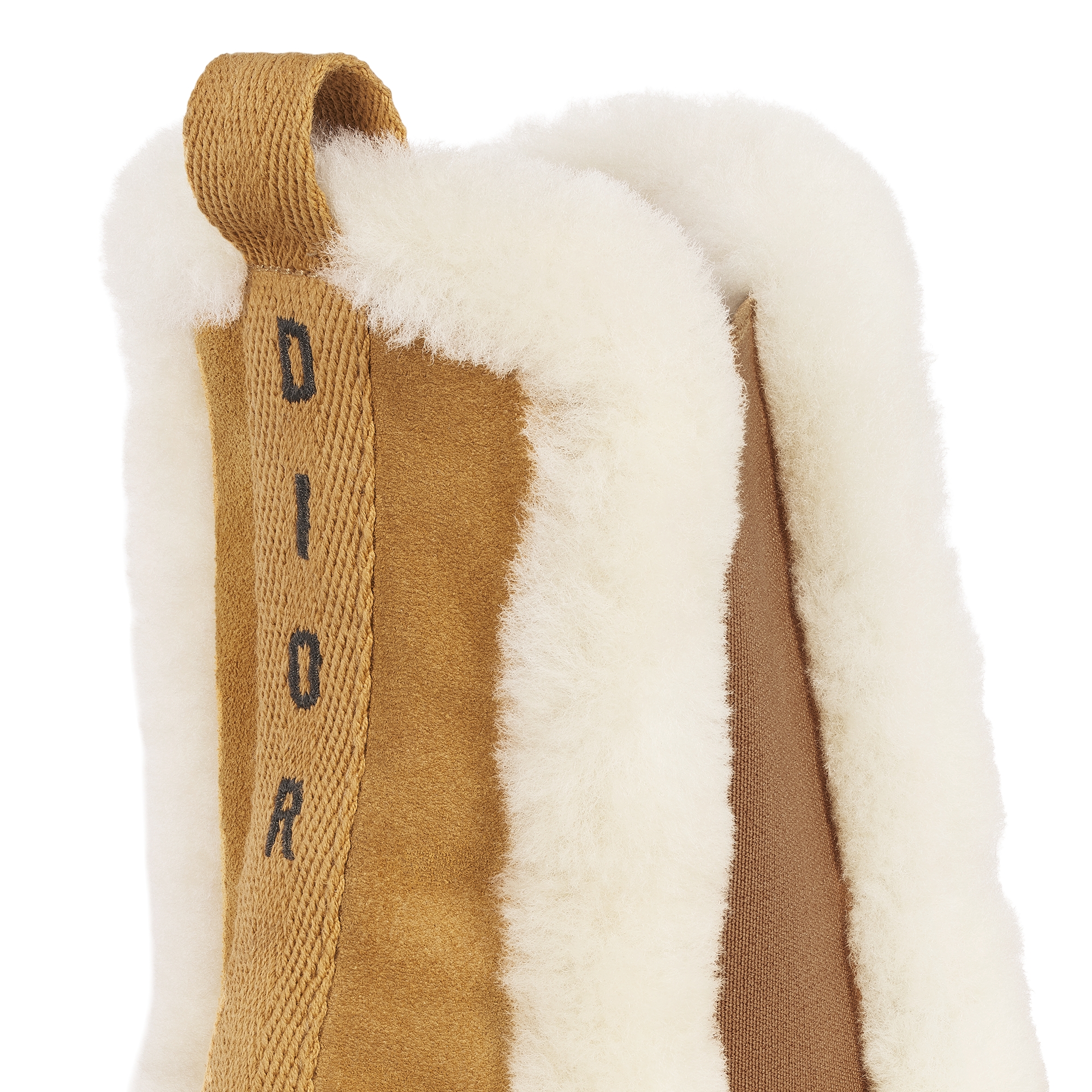 D-Racer Ankle Boot Hazelnut Suede Calfskin and White Shearling E09
