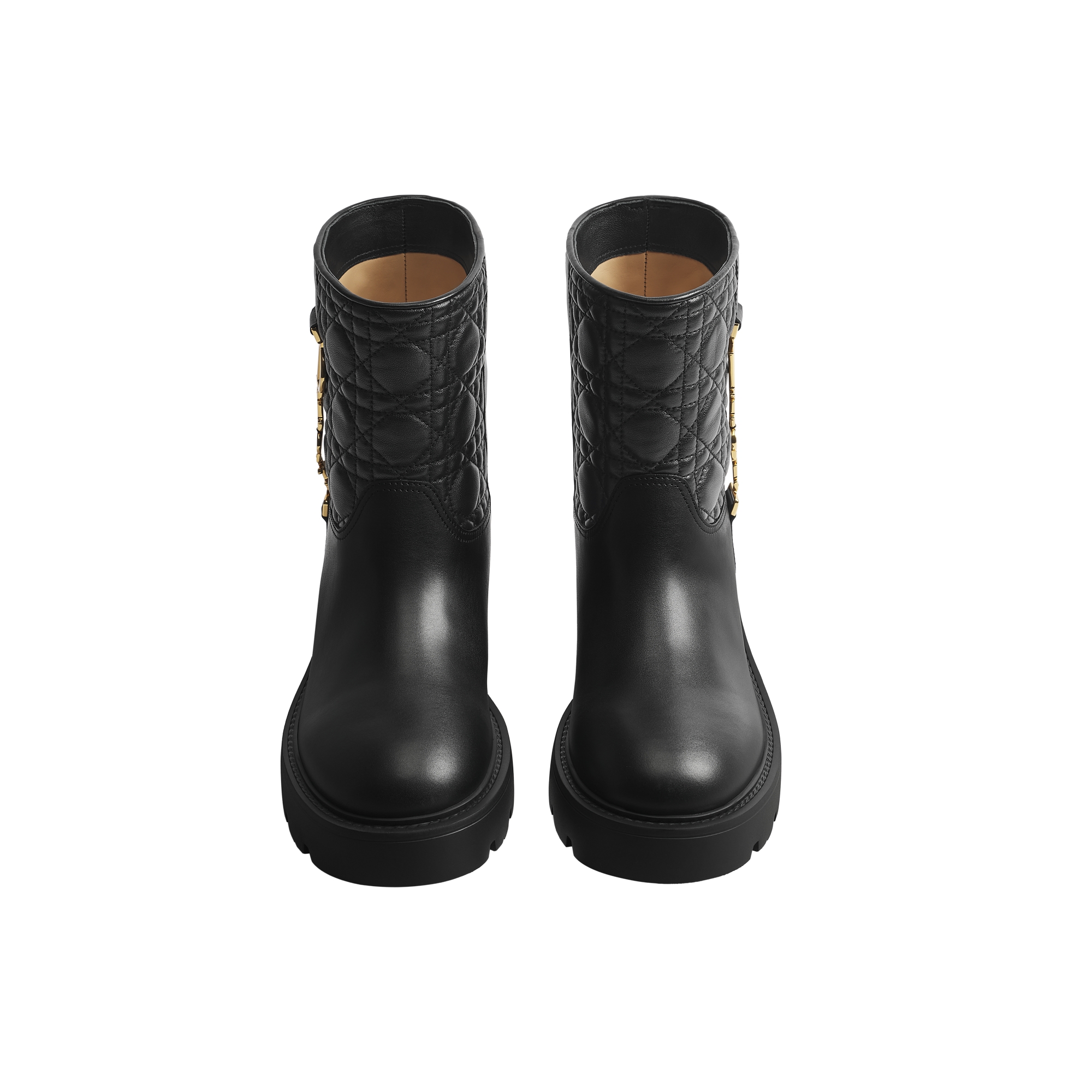 Diorly Ankle Boot Black Calfskin and Quilted Cannage Lambskin E06