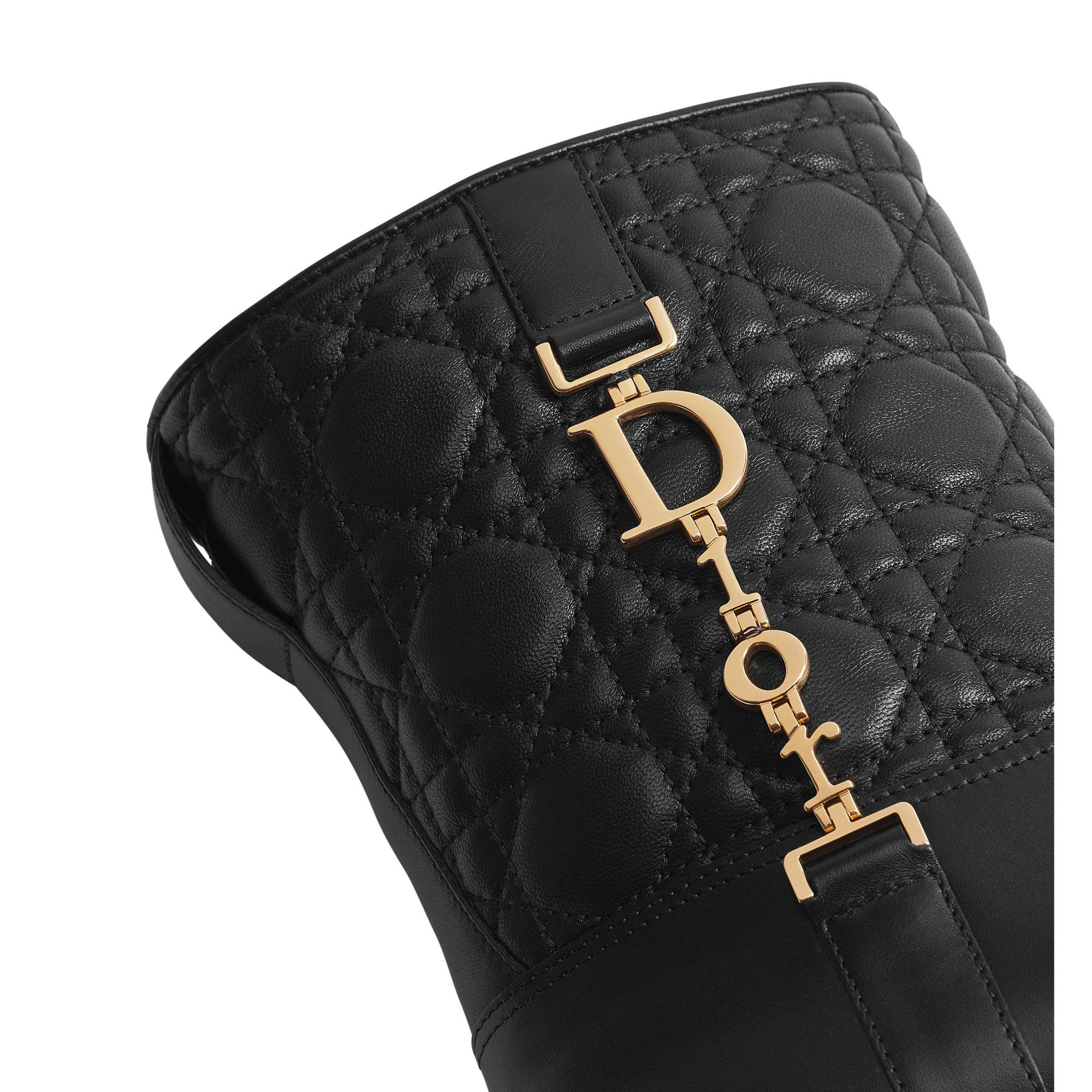Diorly Ankle Boot Black Calfskin and Quilted Cannage Lambskin E09