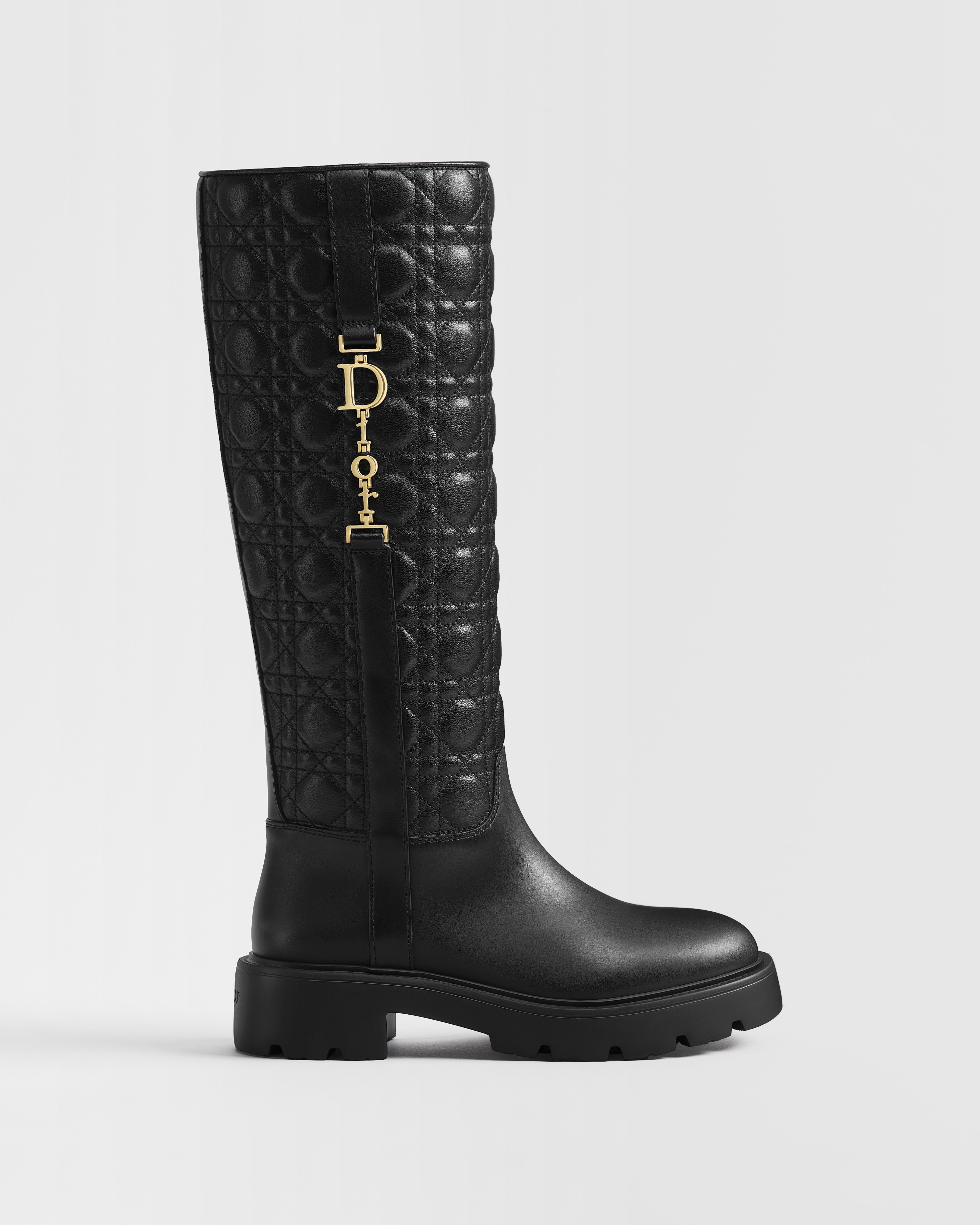 Diorly Boot Black Lambskin and Quilted Cannage Calfskin E02