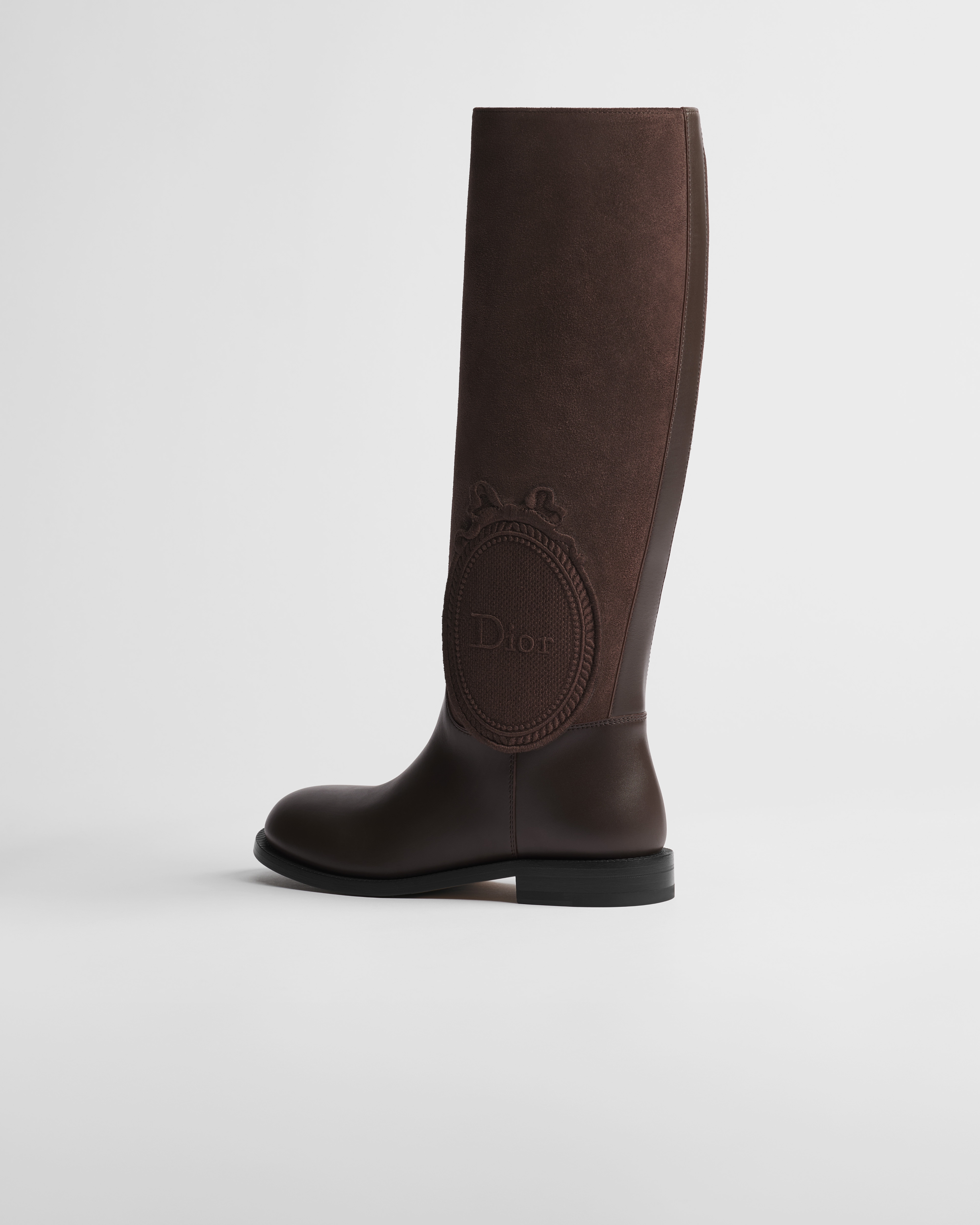 Dior Médaillon Boot Chocolate Brown Suede Calfskin and Calfskin E05