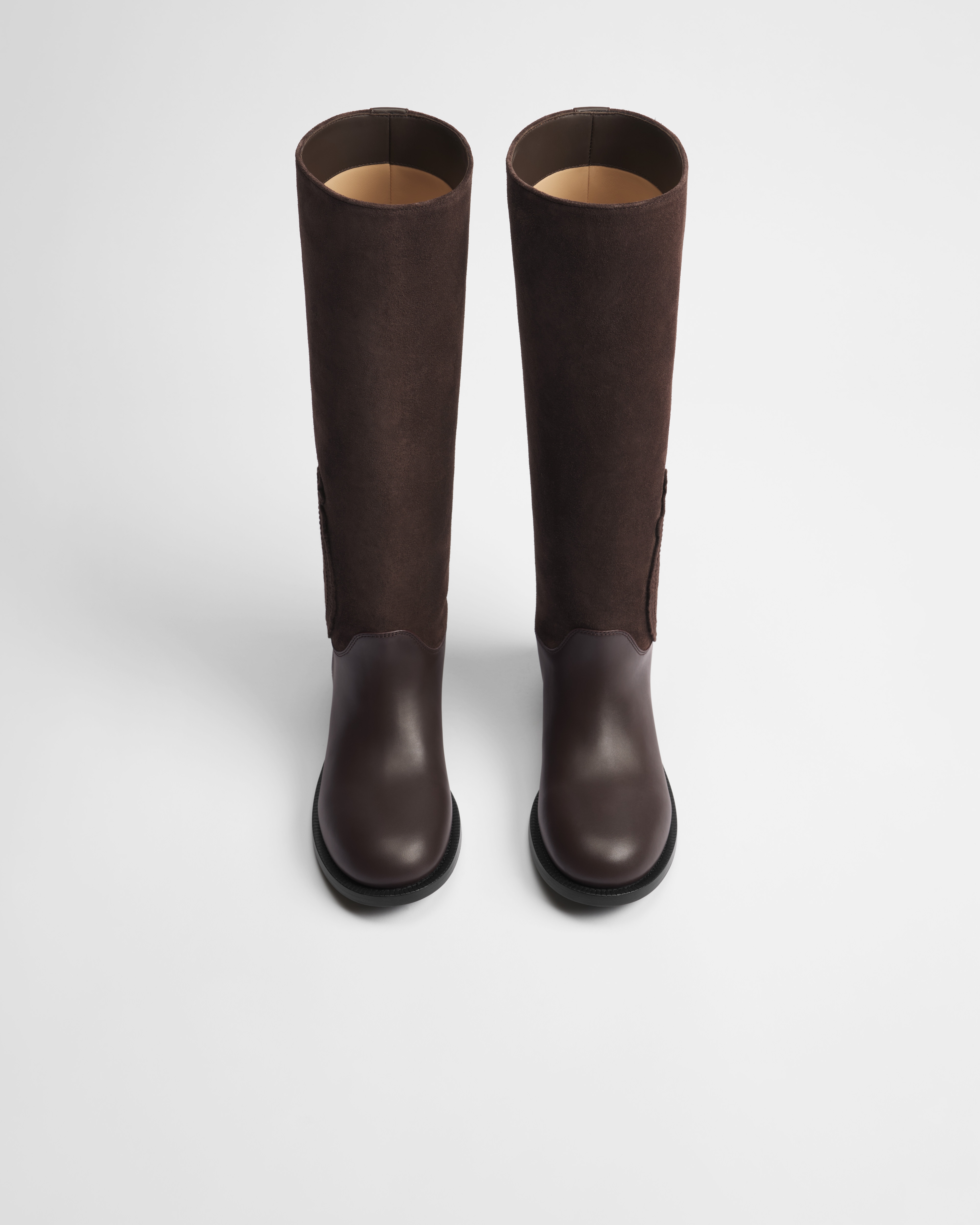 Dior Médaillon Boot Chocolate Brown Suede Calfskin and Calfskin E06