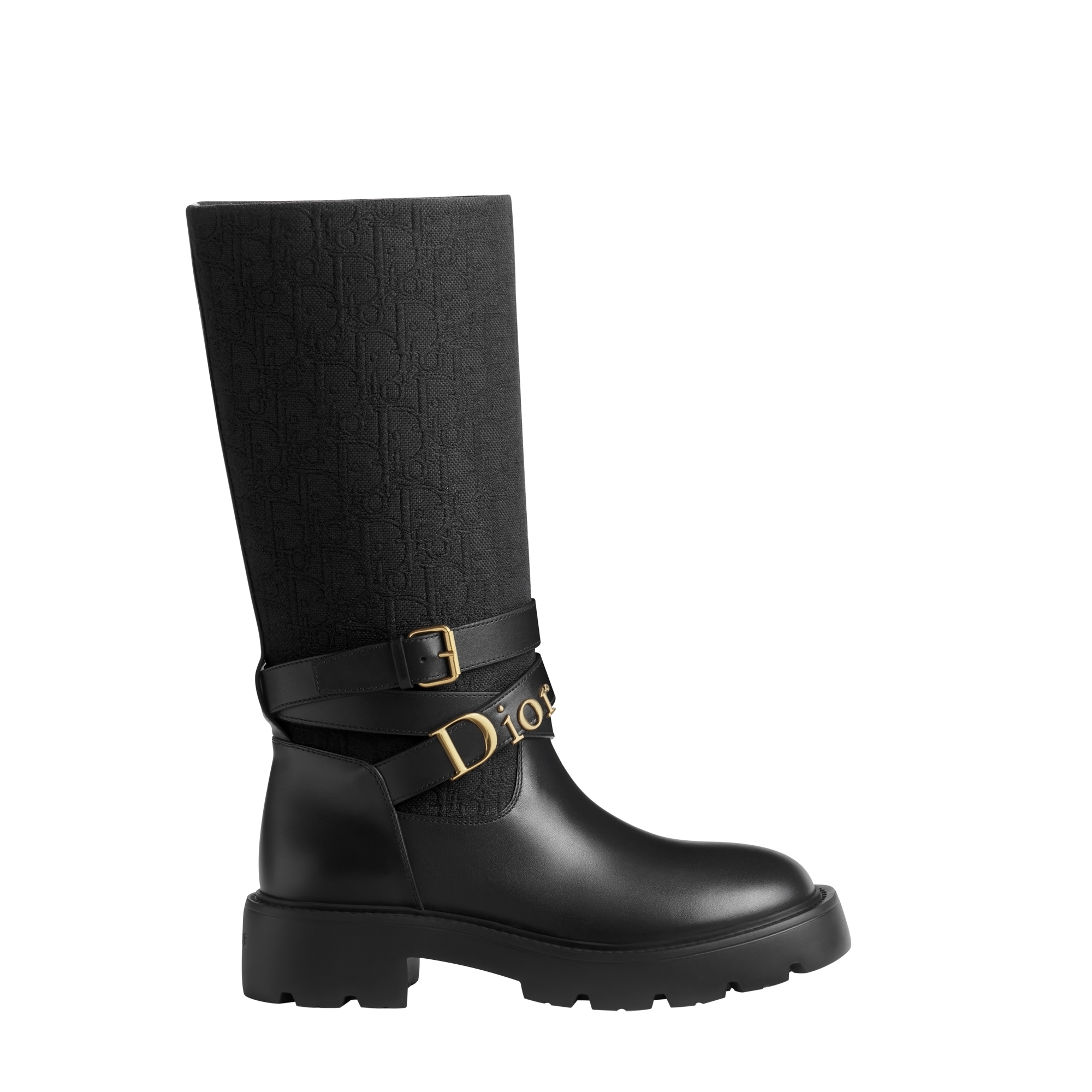 Dior Bolt Boot Black Dior Oblique Canvas and Calfskin E02