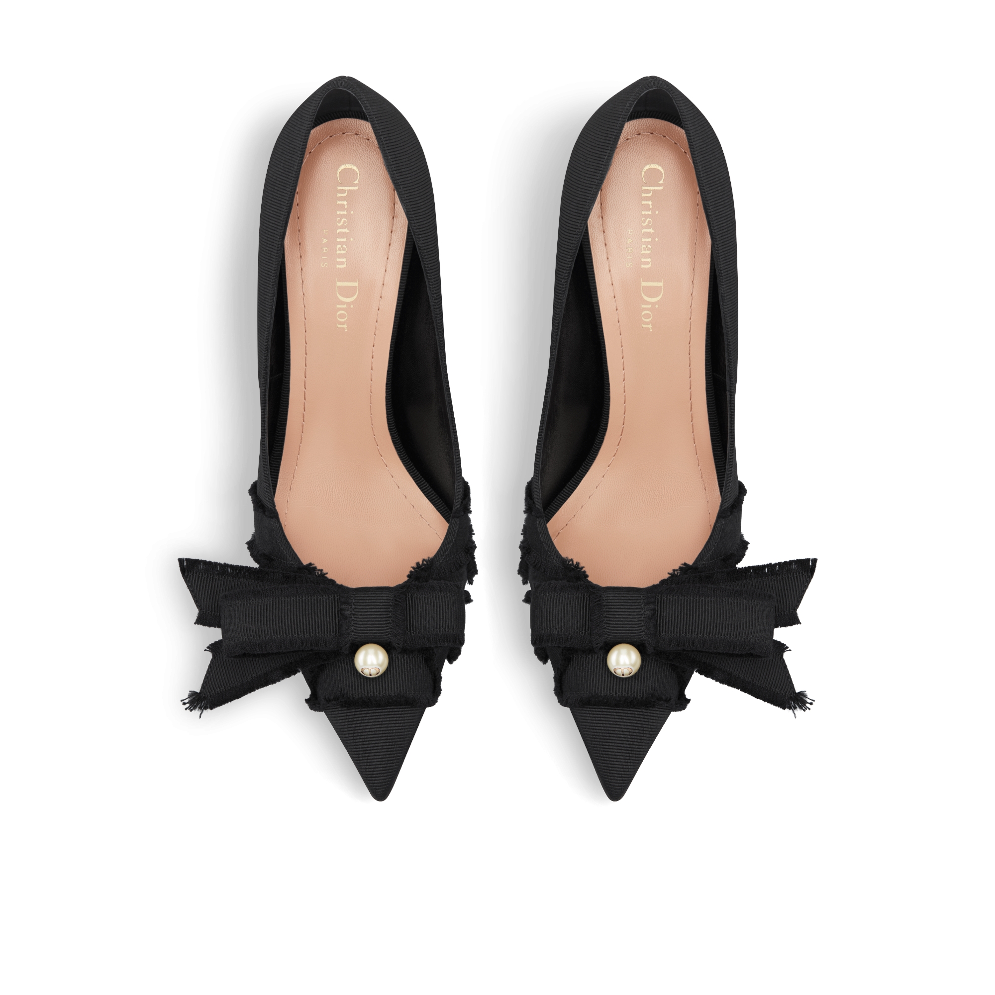 Adiorable Pump Black Fringed Grosgrain E06