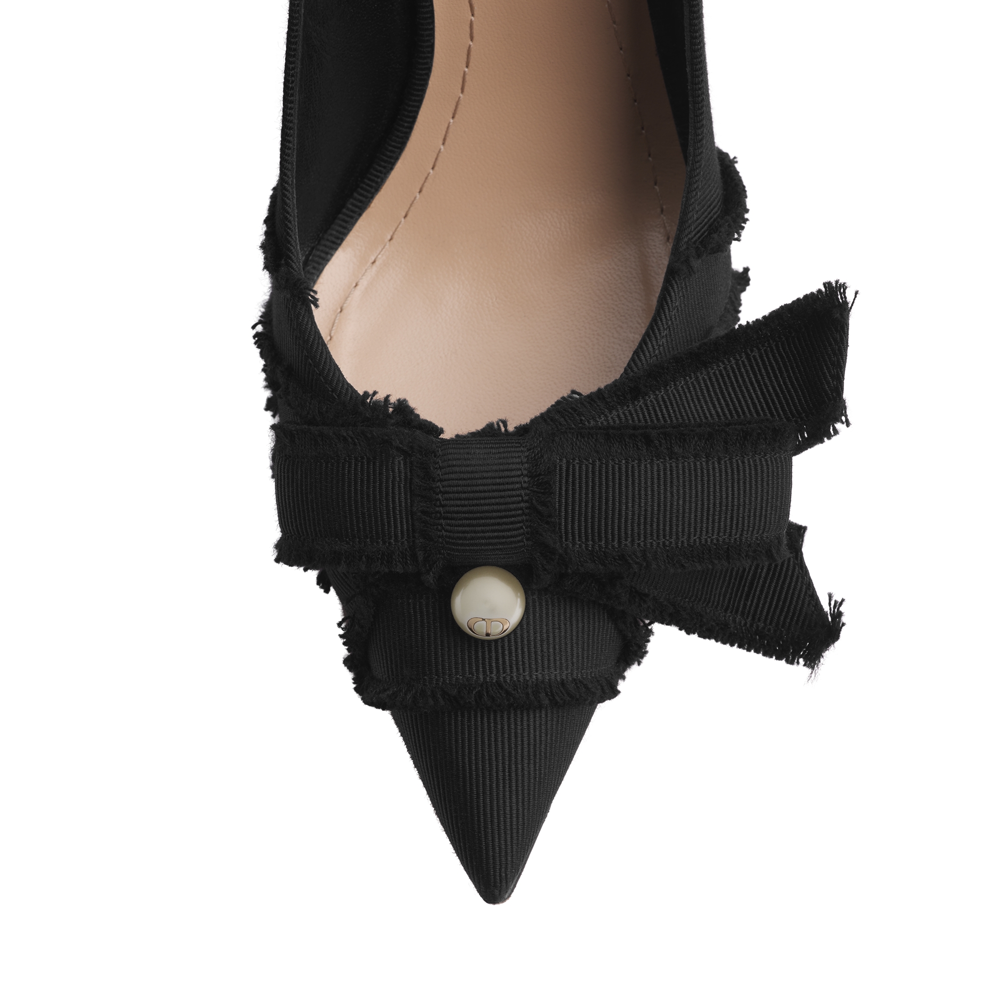 Adiorable Pump Black Fringed Grosgrain E10