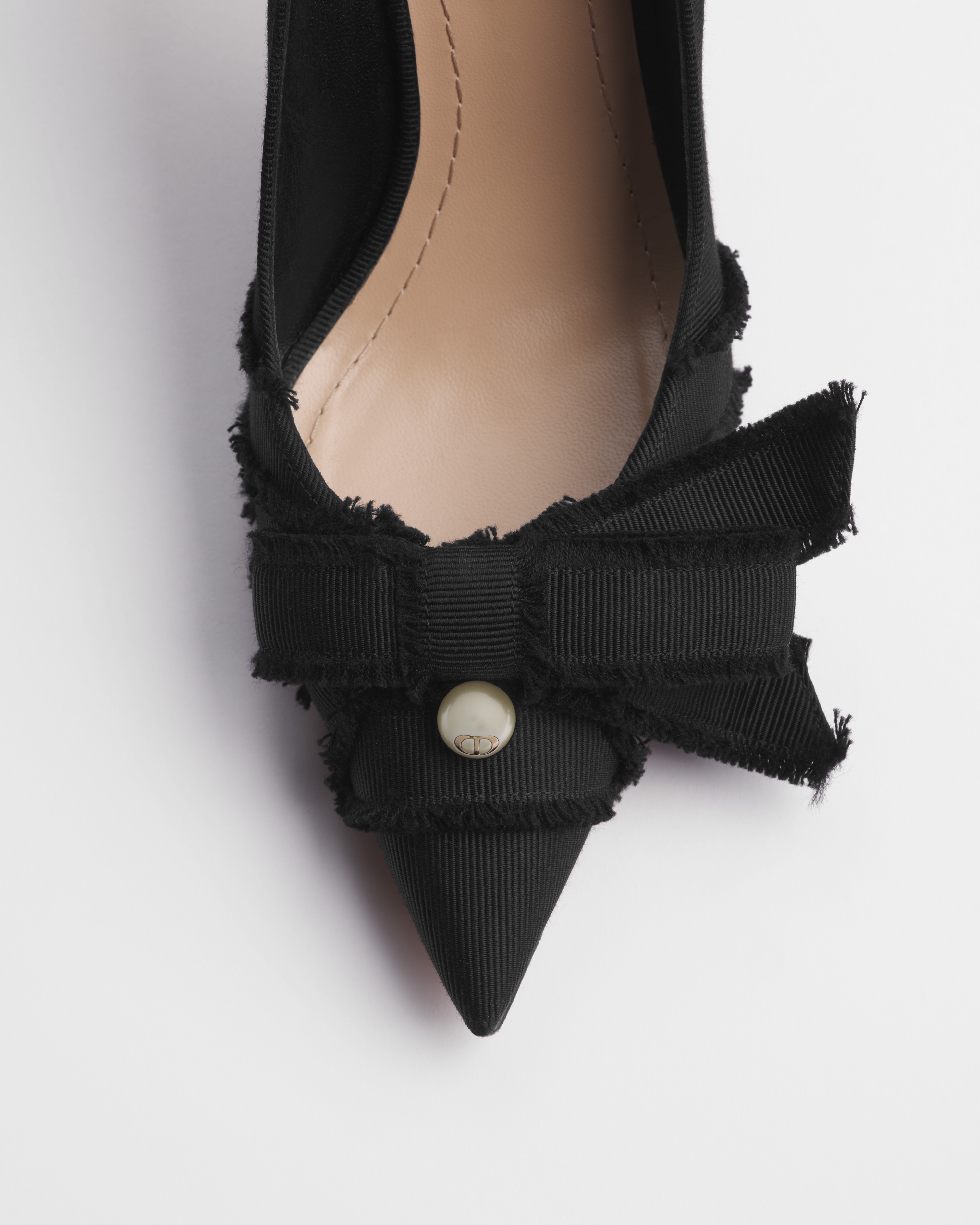 Adiorable Pump Black Fringed Grosgrain E10