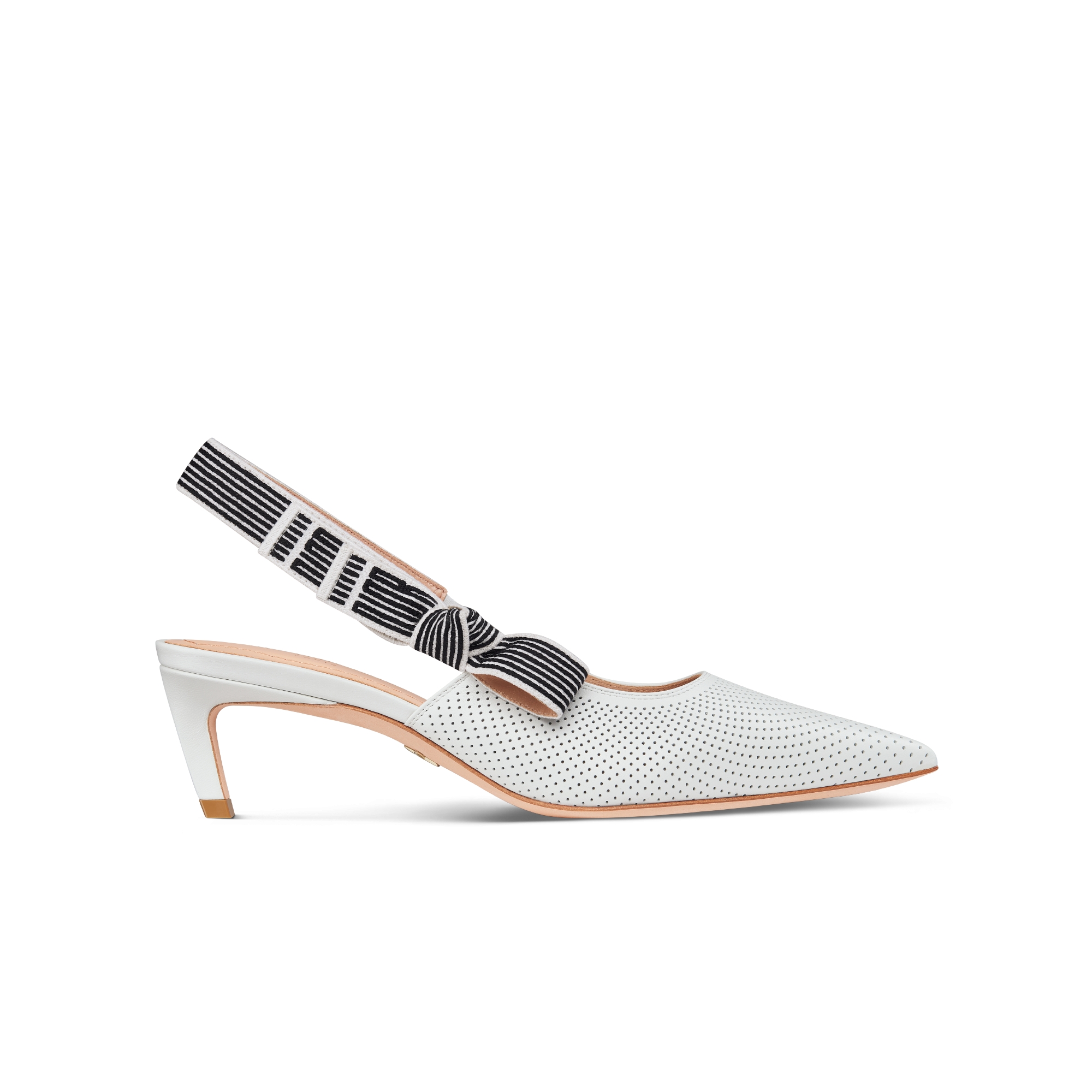Dior Toujours Slingback Pump White Perforated Supple