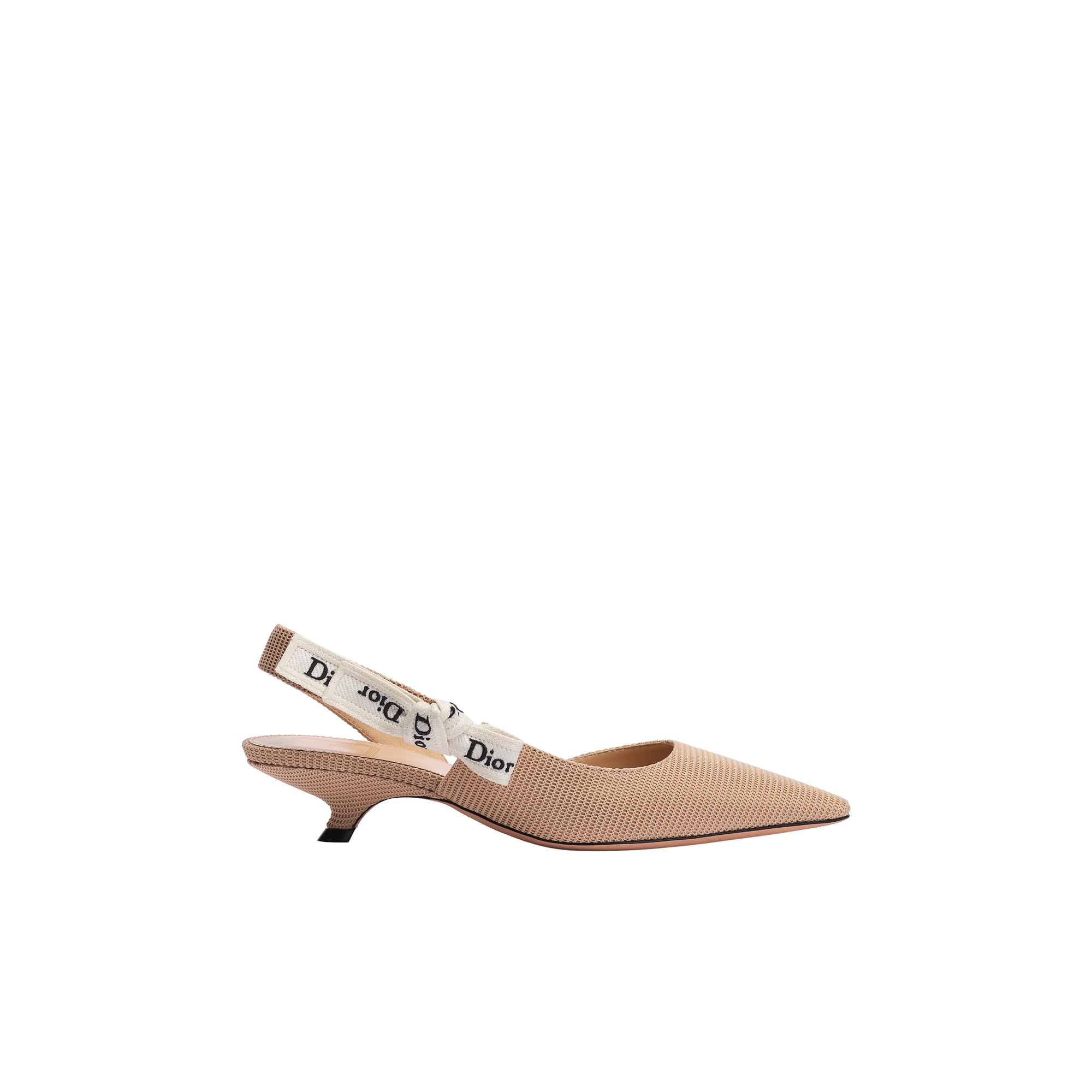 J'Adior Slingback Pump Powder Pink Embroidered Technical Fabric E02