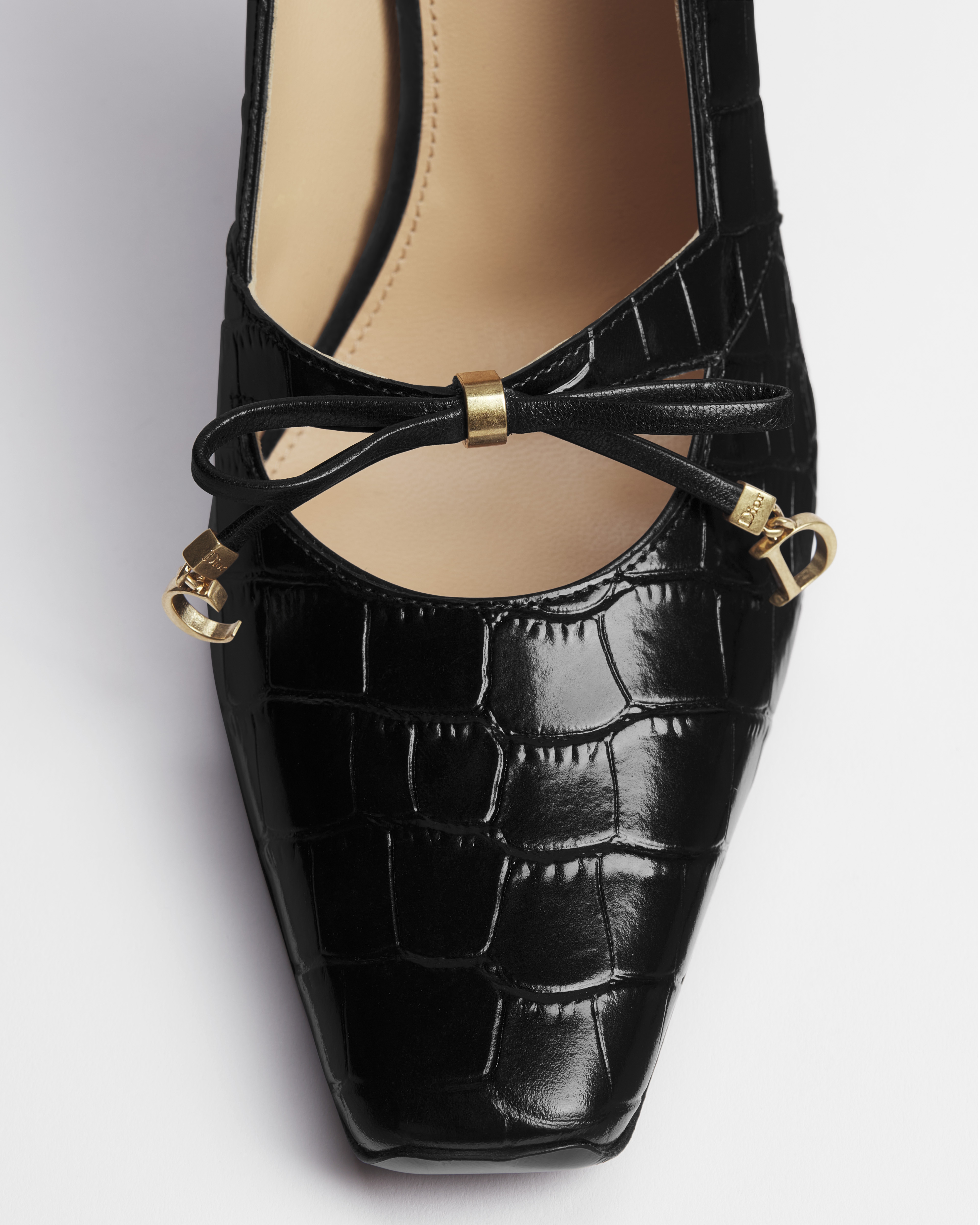 Dior Muse Pump Black Calfskin Printed with Crocodile Motif E10