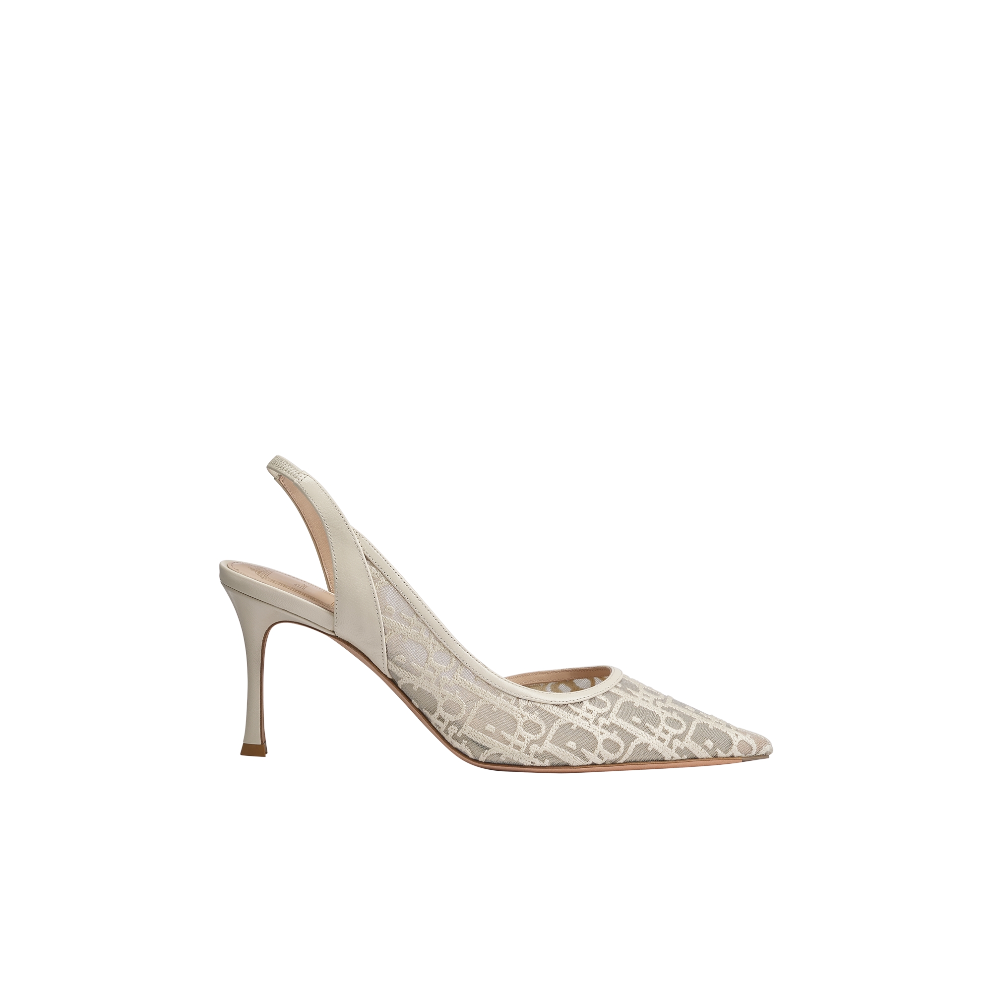 Adiorable Slingback Pump Ecru Dior Oblique Embroidered Mesh E02