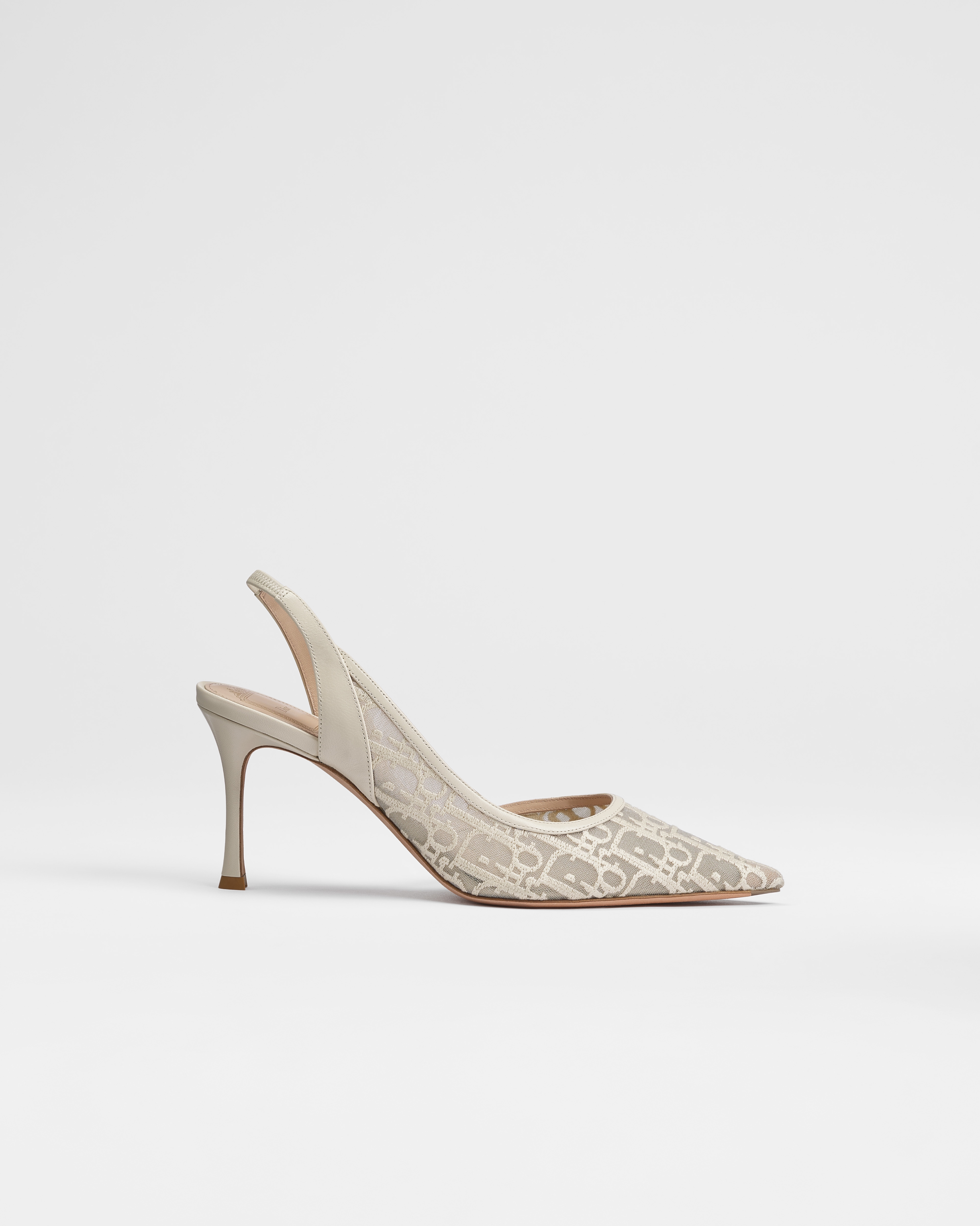 Adiorable Slingback Pump Ecru Dior Oblique Embroidered Mesh E02