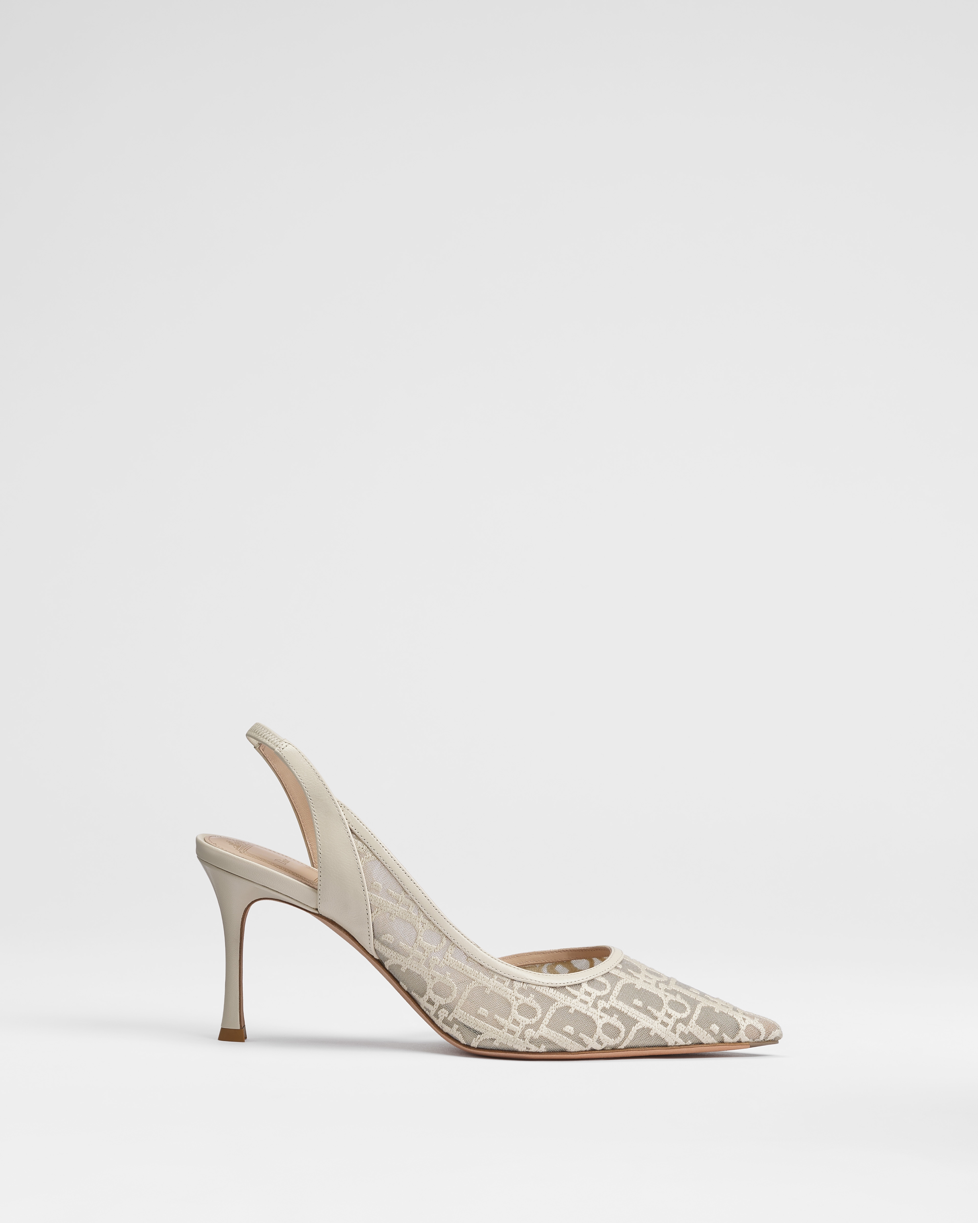 Adiorable Slingback Pump Ecru Dior Oblique Embroidered Mesh E02
