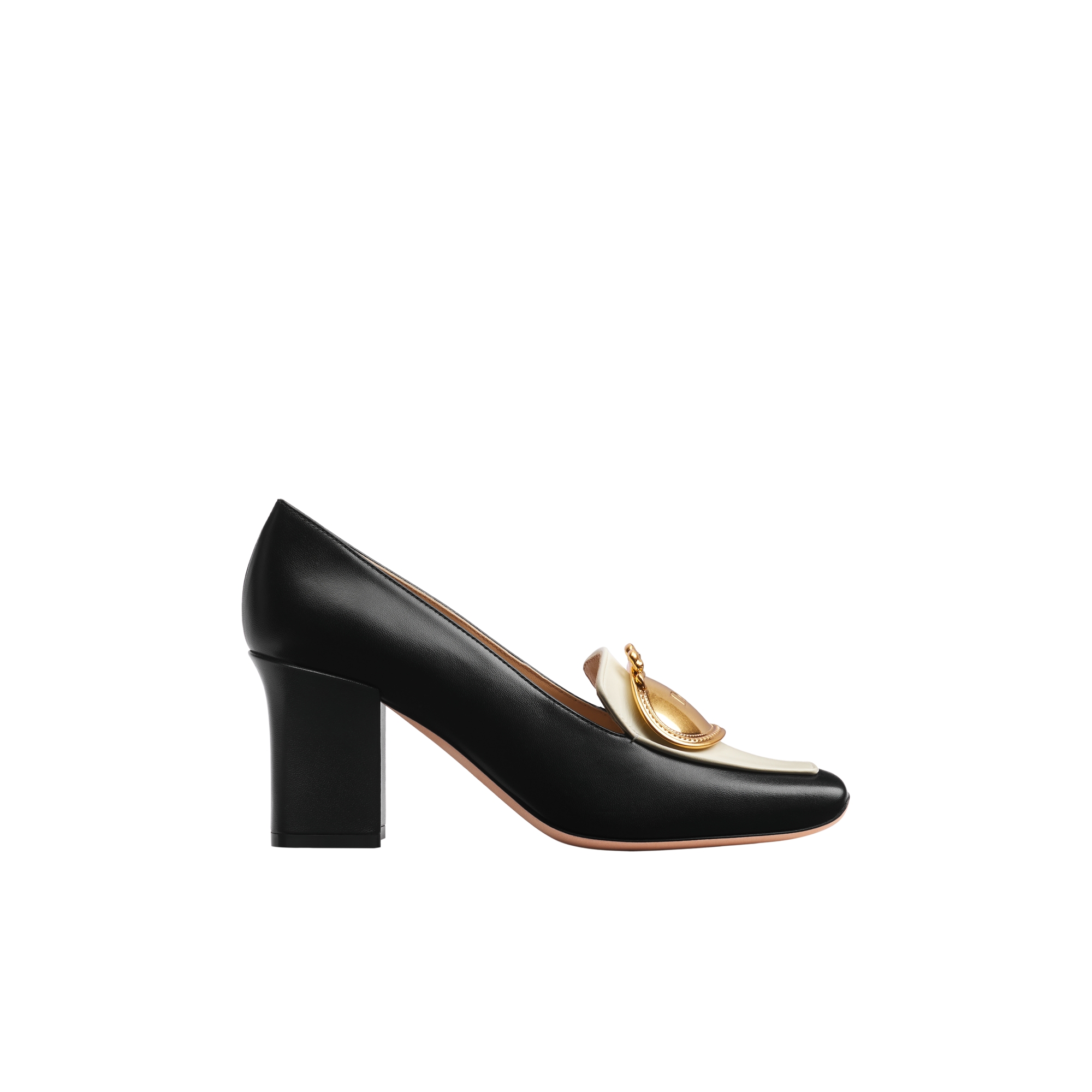 Dior Médaillon Buckle Pump Black and White Lambskin E02