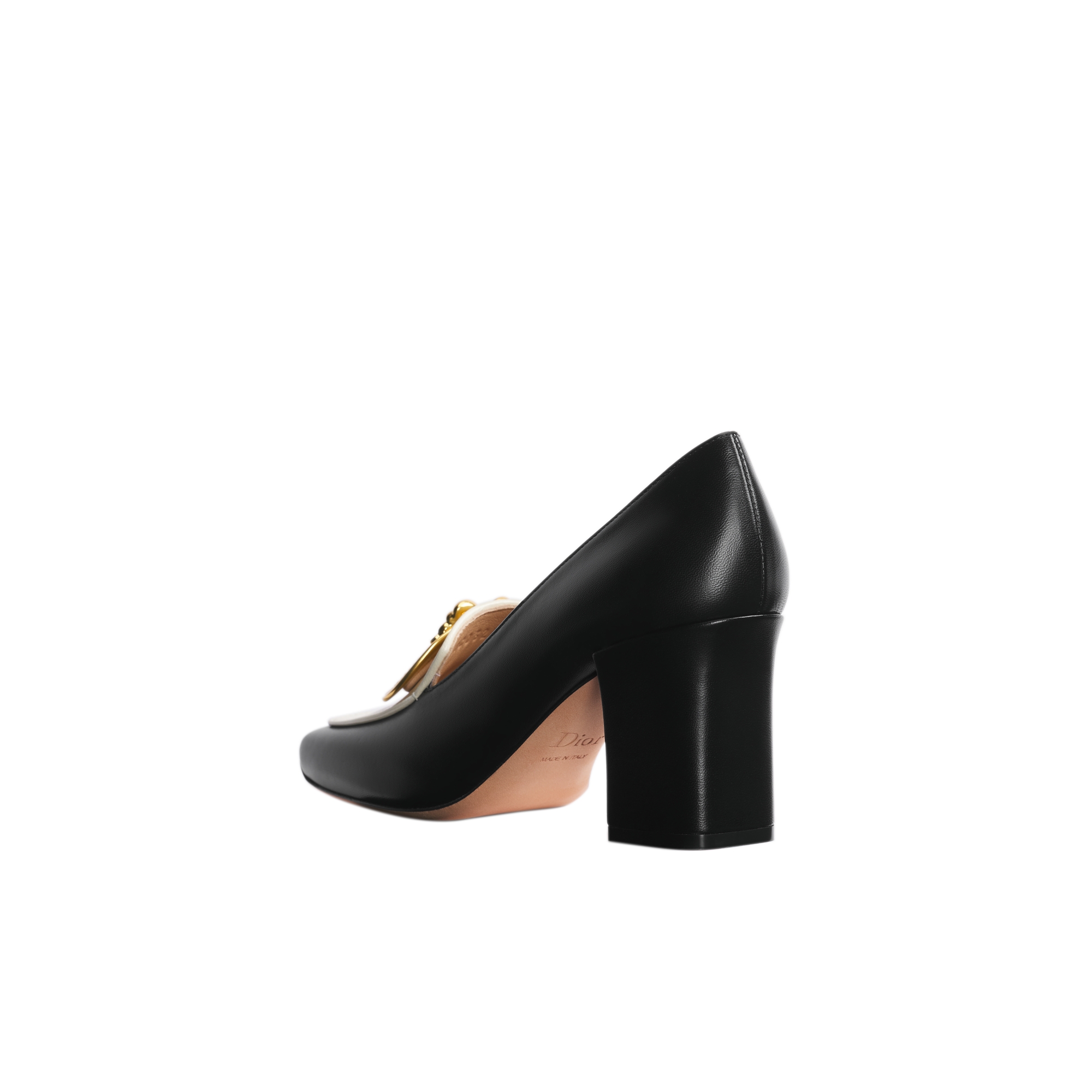 Dior Médaillon Buckle Pump Black and White Lambskin E05