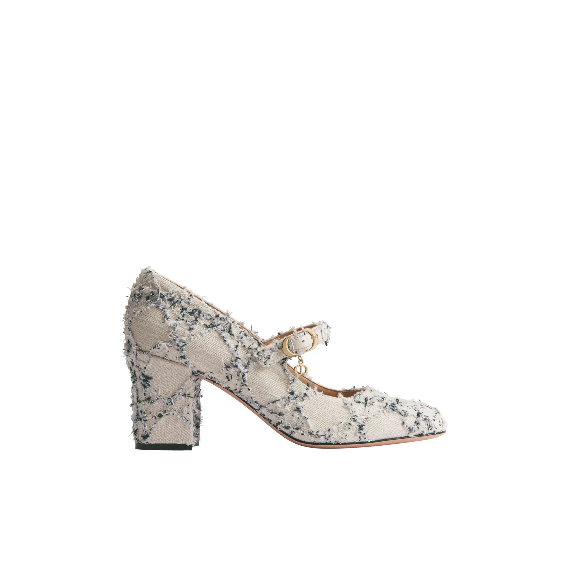 Dior Day Pump White and Blue Cannage Cotton Bouclé E02