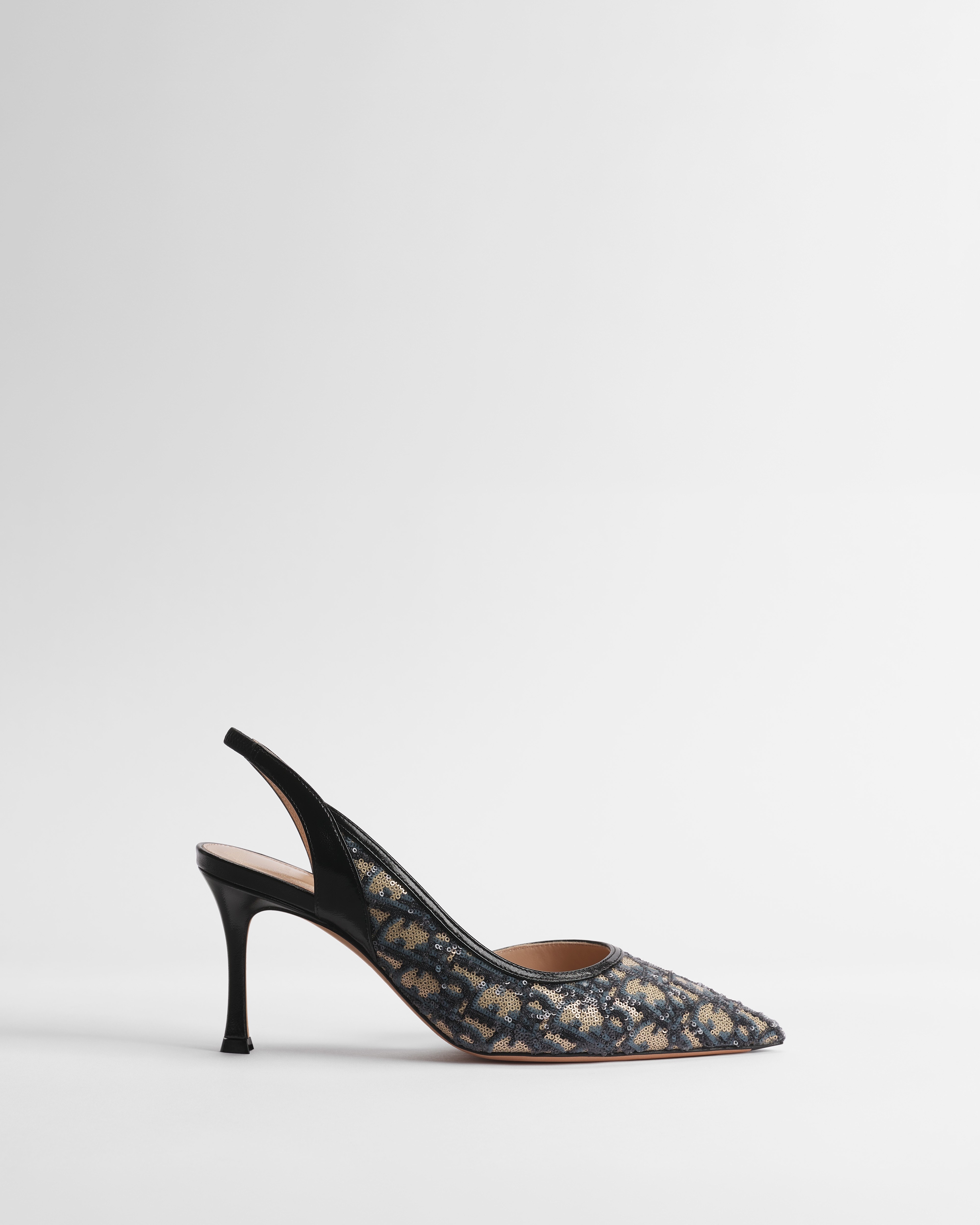Adiorable Slingback Pump Blue Dior Oblique Fabric Embroidered with Sequins E02