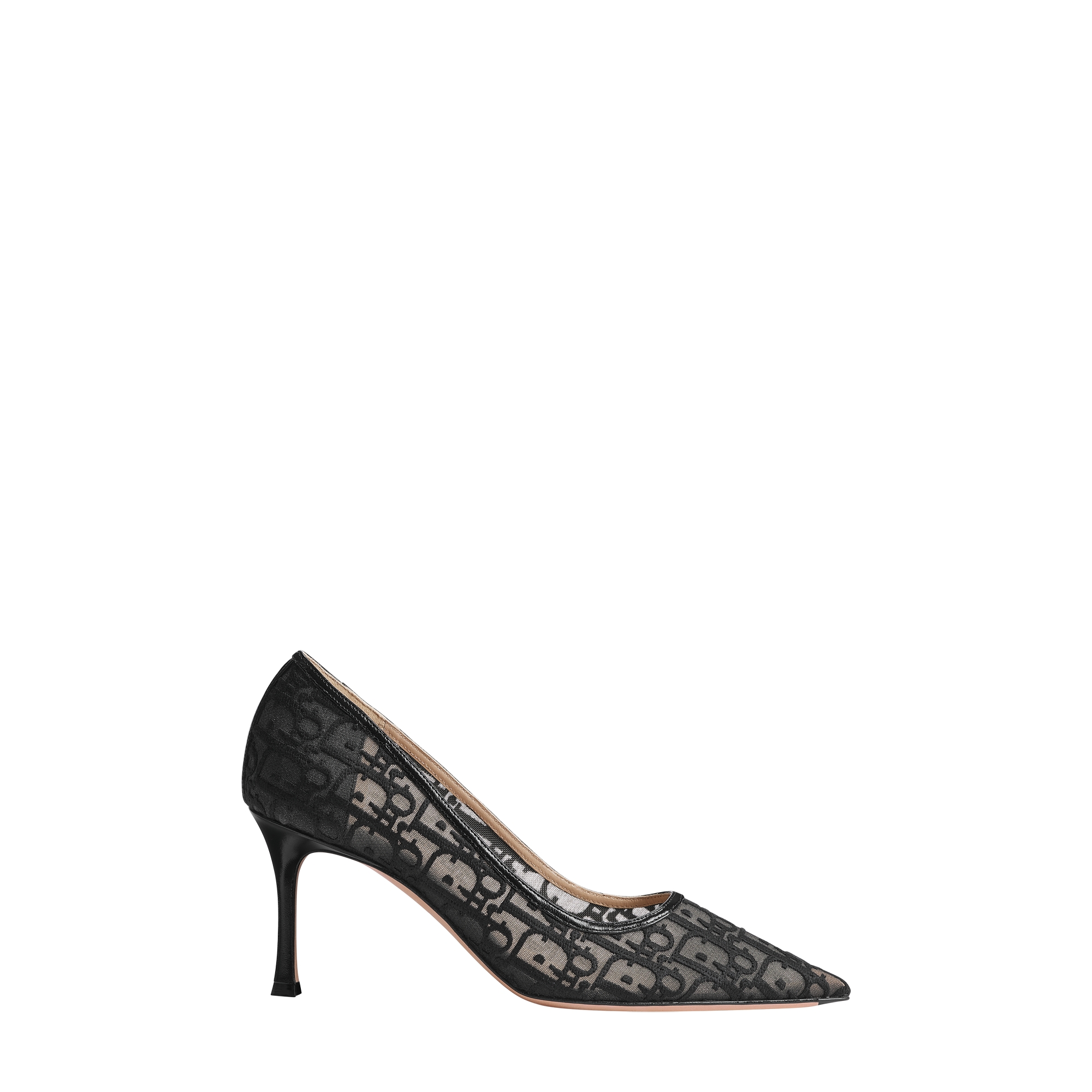 Adiorable Pump Black Dior Oblique Embroidered Mesh E02