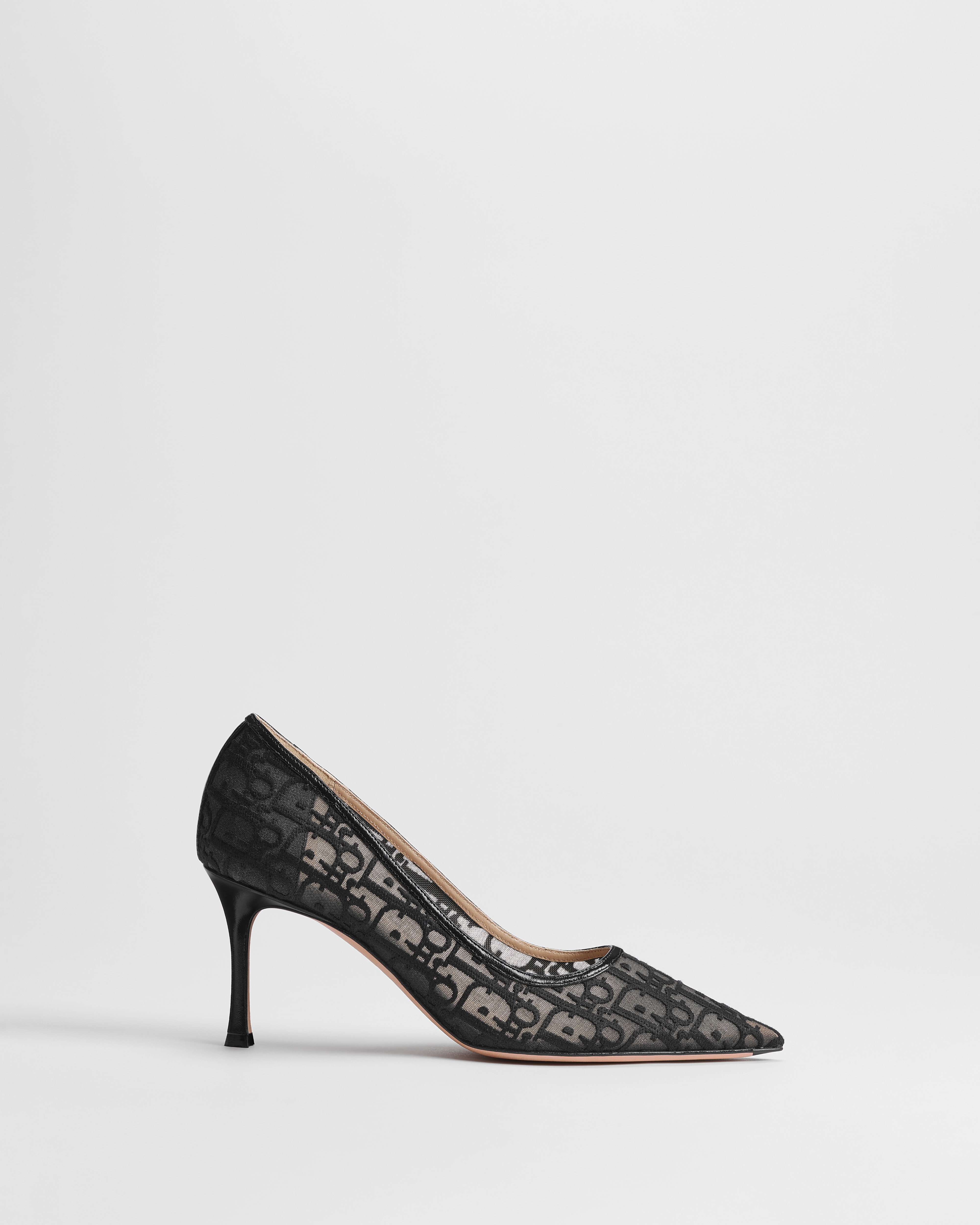 Adiorable Pump Black Dior Oblique Embroidered Mesh E02