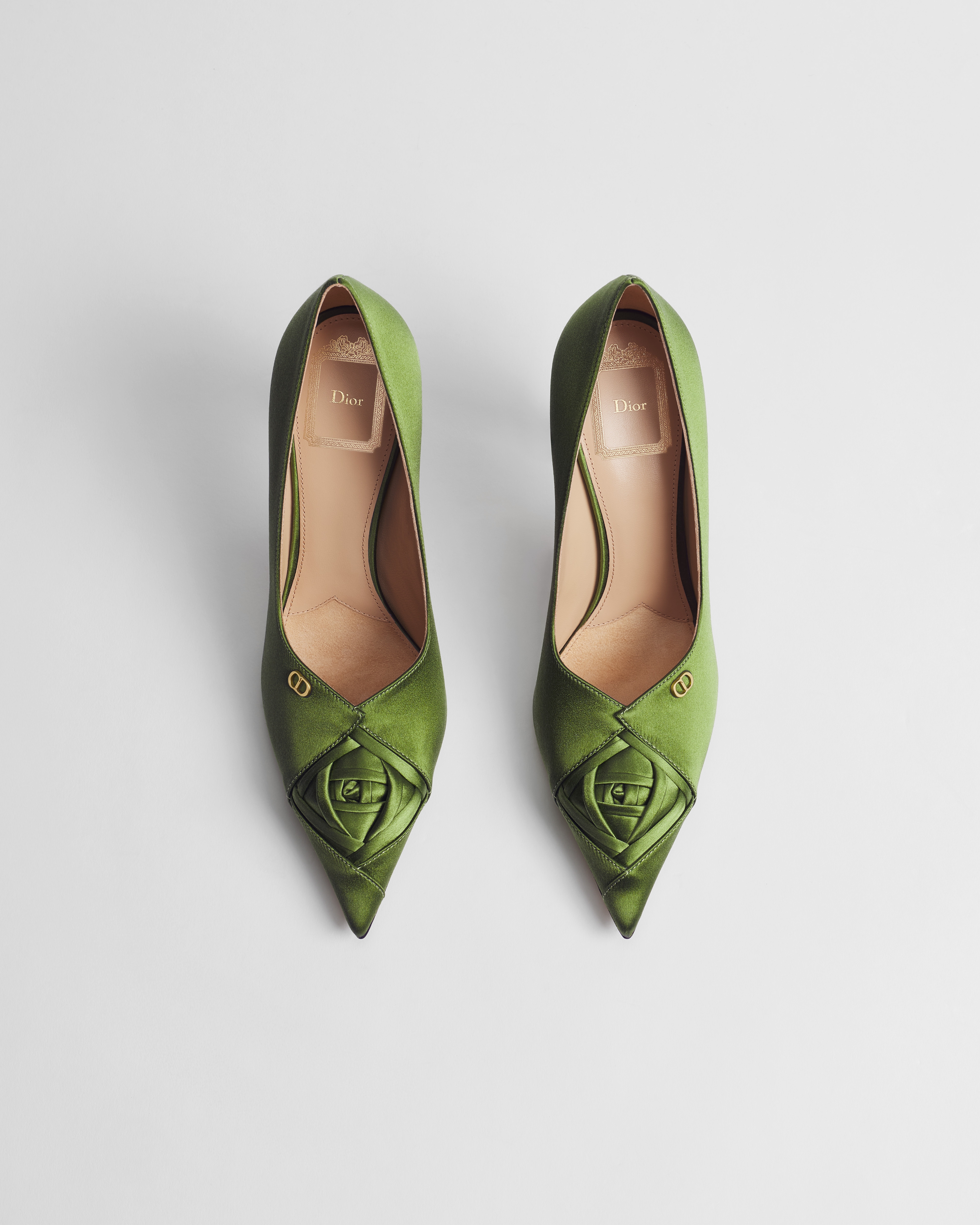 Dior Rose Pump Aspen Green Satin E06