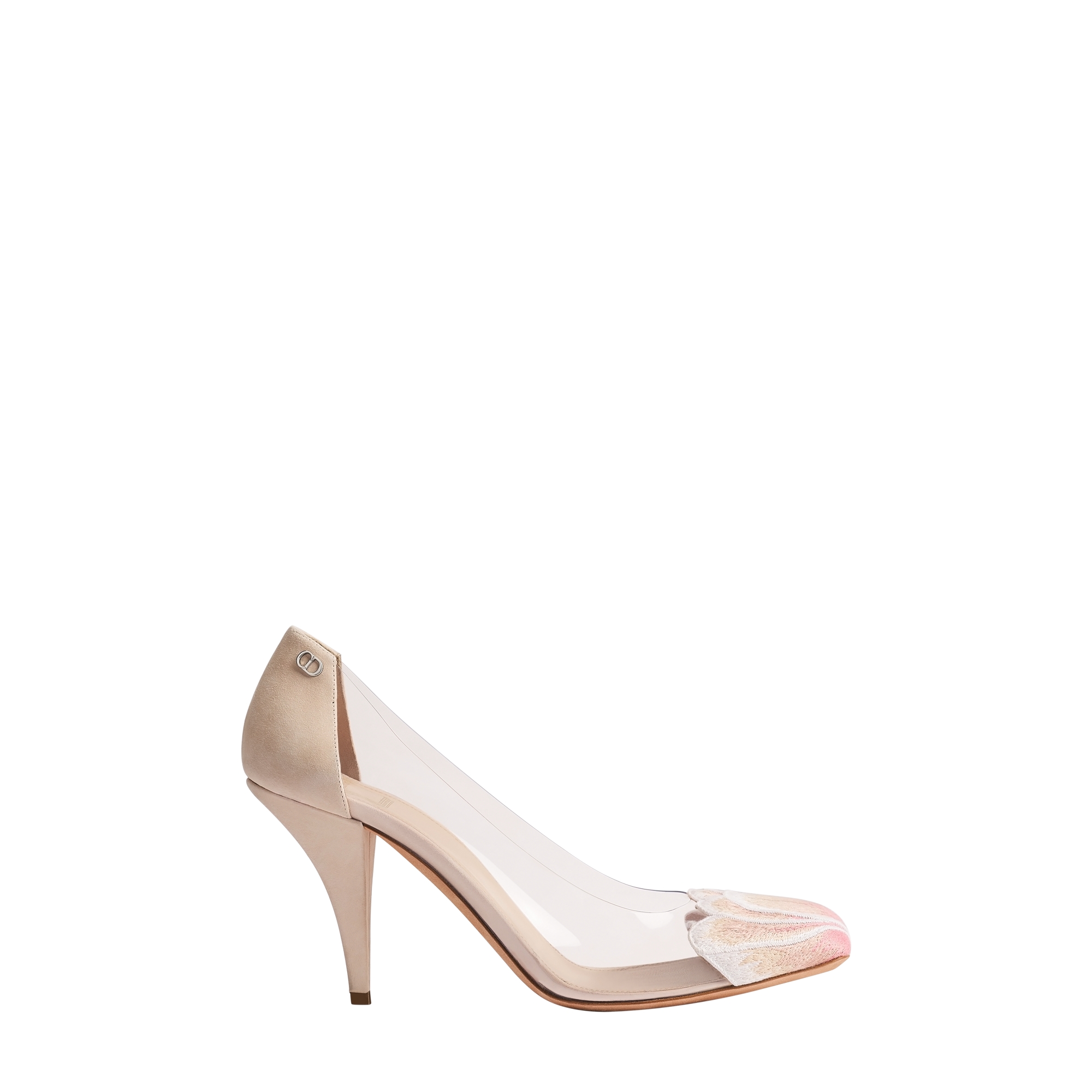 Dior Pétale Pump Rose Quartz Pink Suede Goatskin and Transparent PVC E02