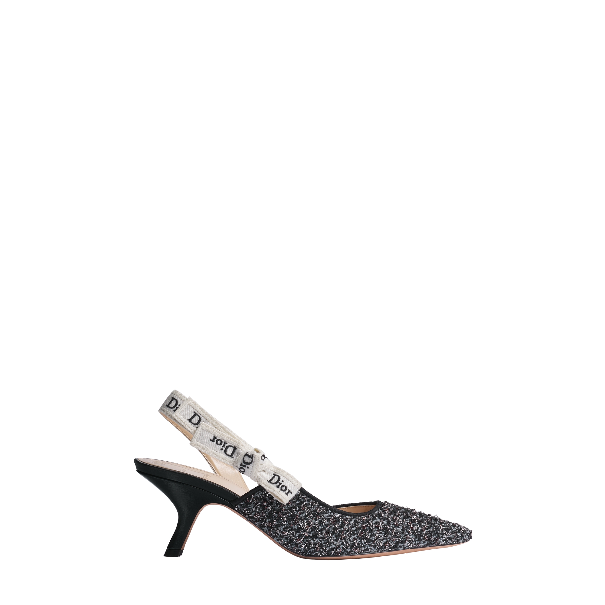 J'Adior Slingback Pump Gray and Black Bouclé Knit E02