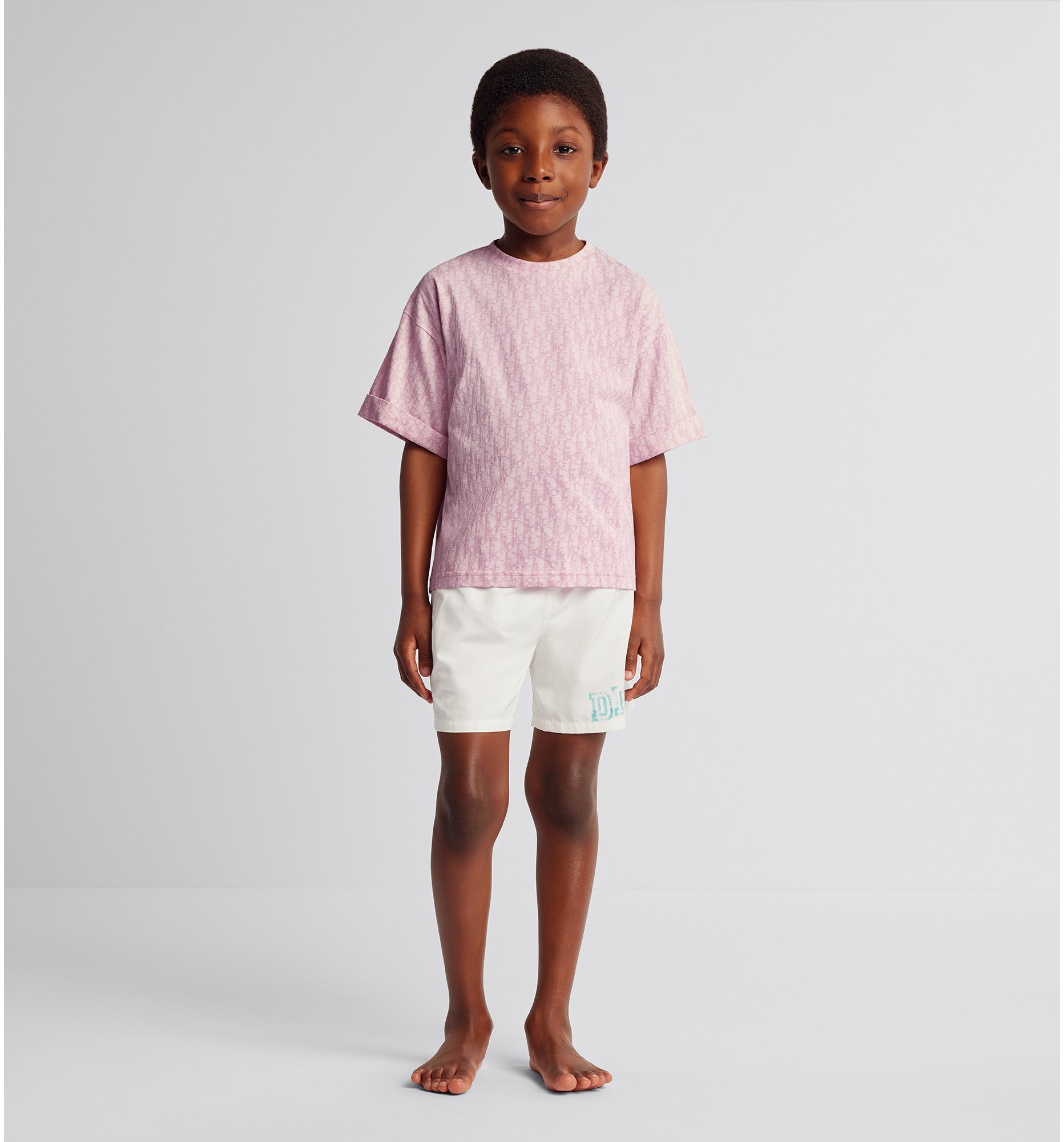 Kids' T-Shirt Pink Dior Oblique Cotton Jersey with