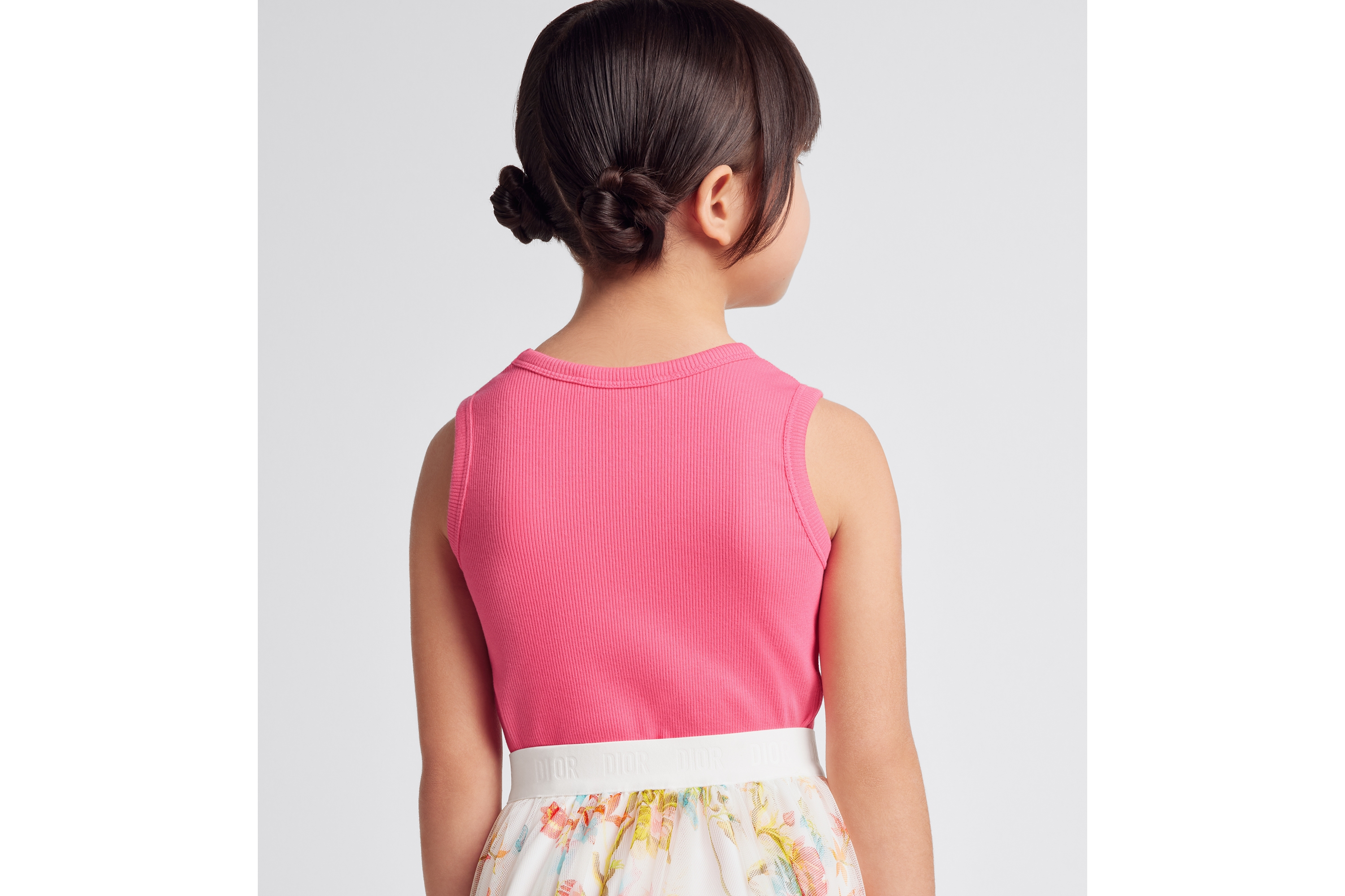 Look Kids' Tank Top Pink Ribbed Cotton Jersey E10